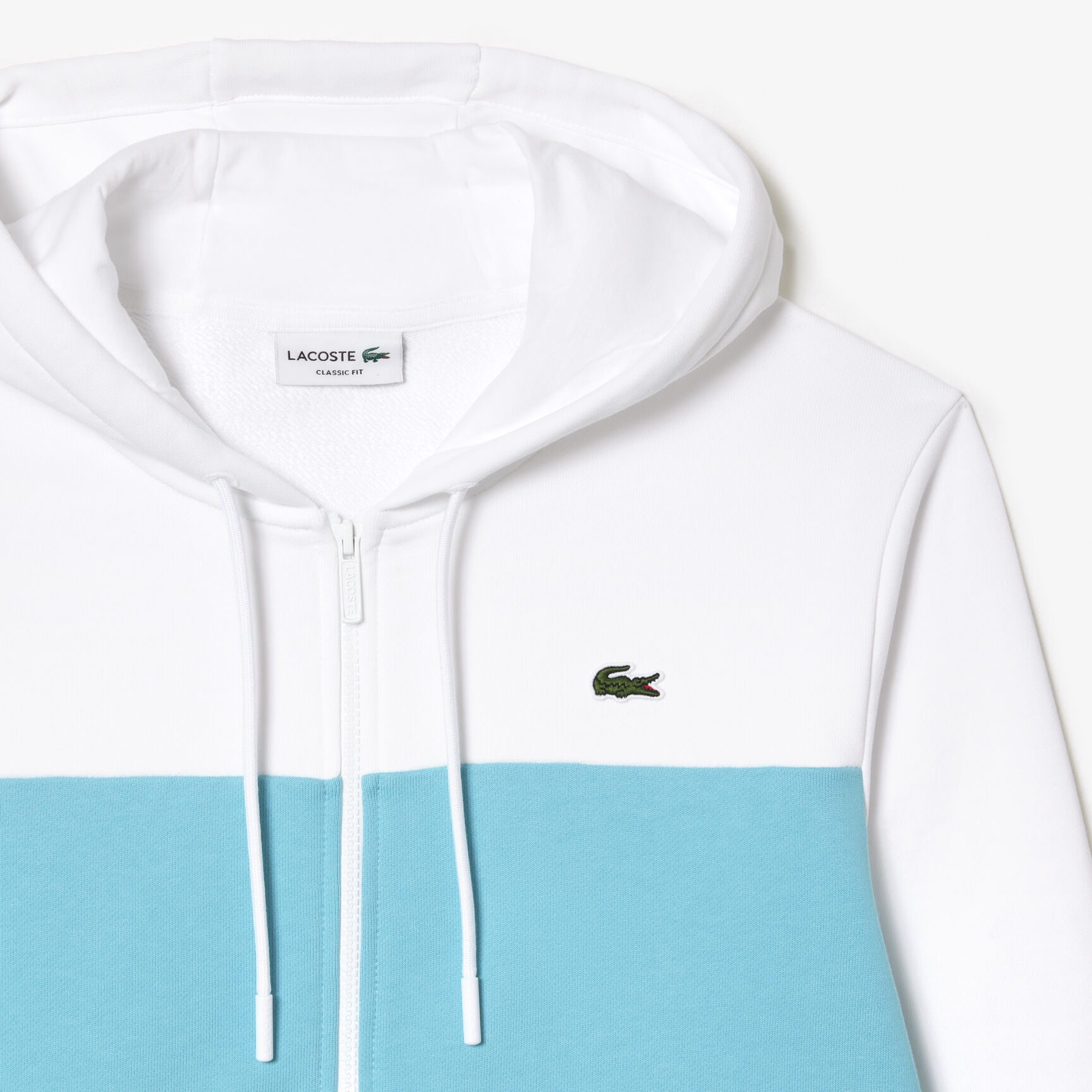 سويت شيرت صوف بطبعة شعار الماركة وقَصّة فضفاضة Zipped Colourblock Jogger Hoodie - SH1416-00-RI6