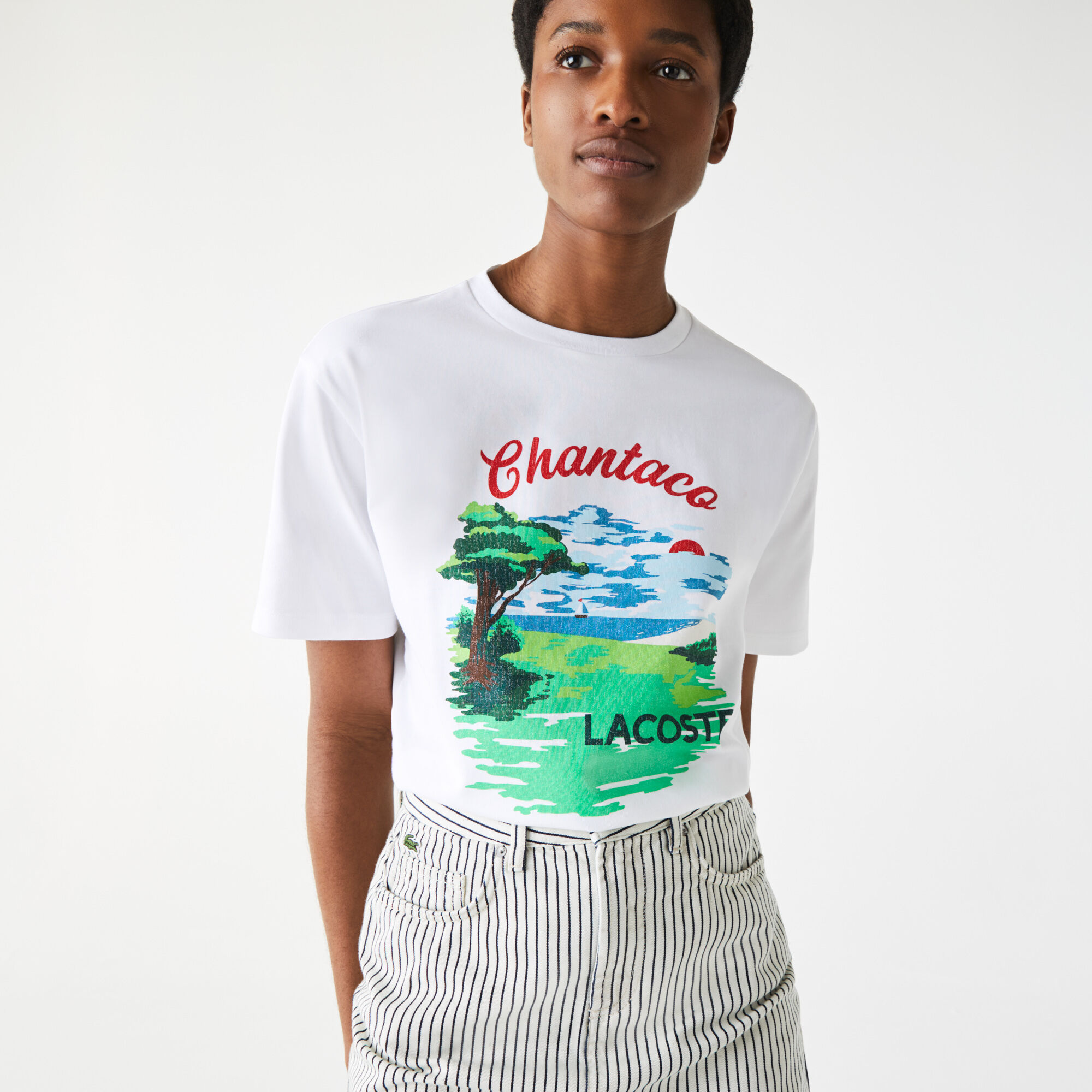 Women’s Crew Neck Chantaco Print Cotton T-shirt