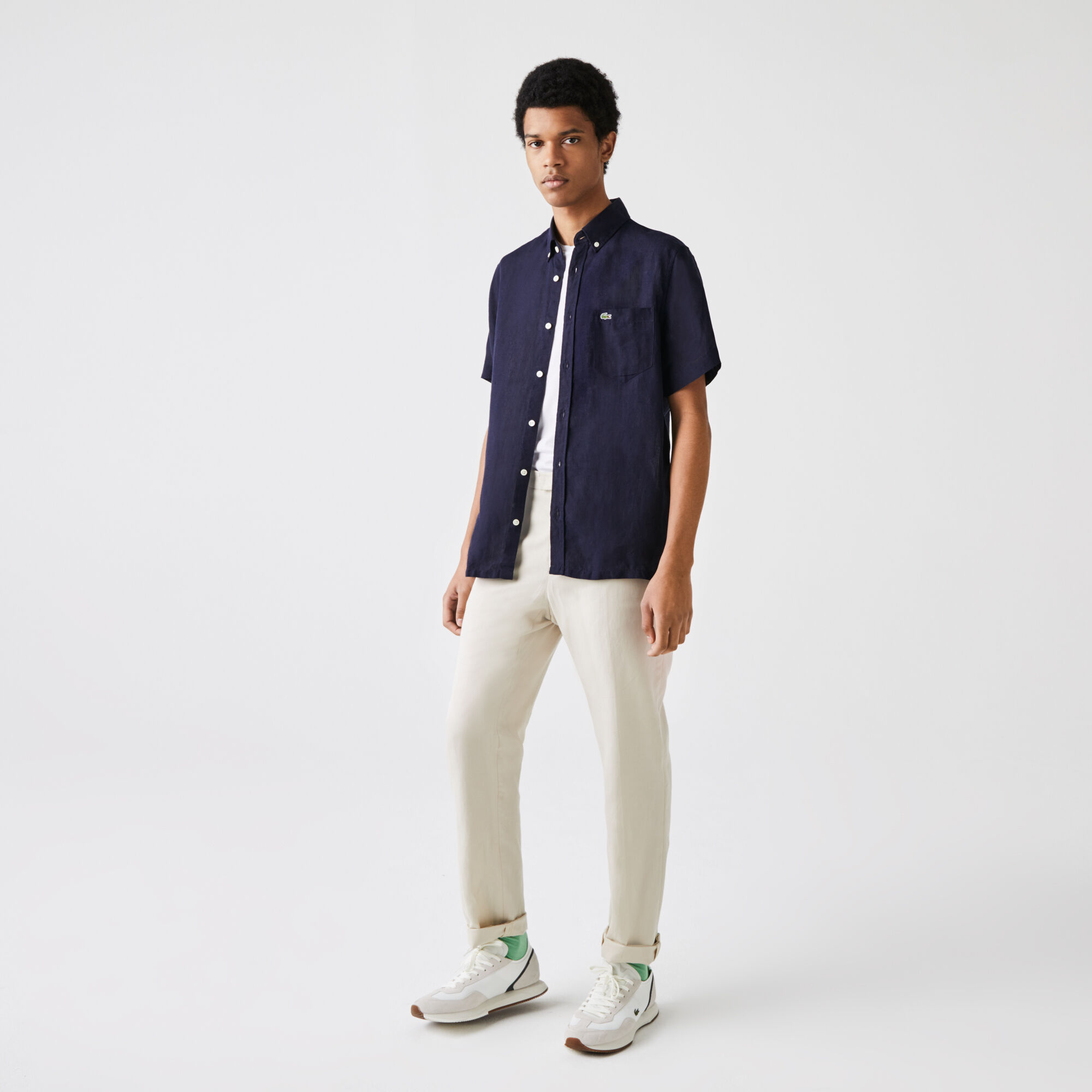 Men's Regular Fit Linen Shirt | Lacoste AE