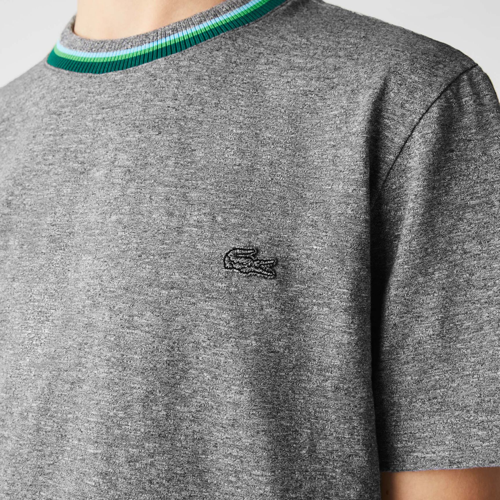 Men's Crew Neck Striped Cotton T-Shirt