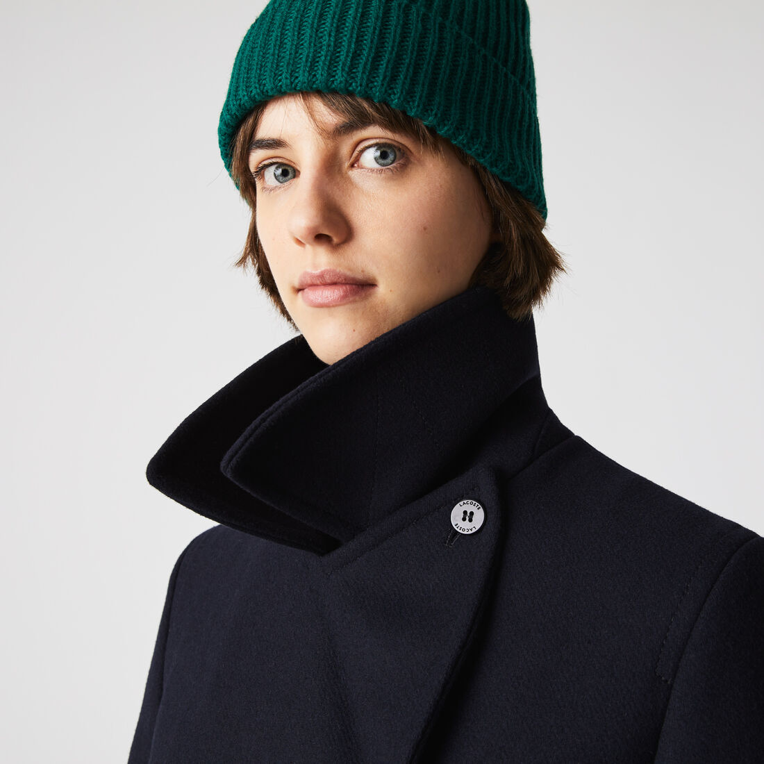 Women’s Double-Breasted Wool Blend Pea Coat