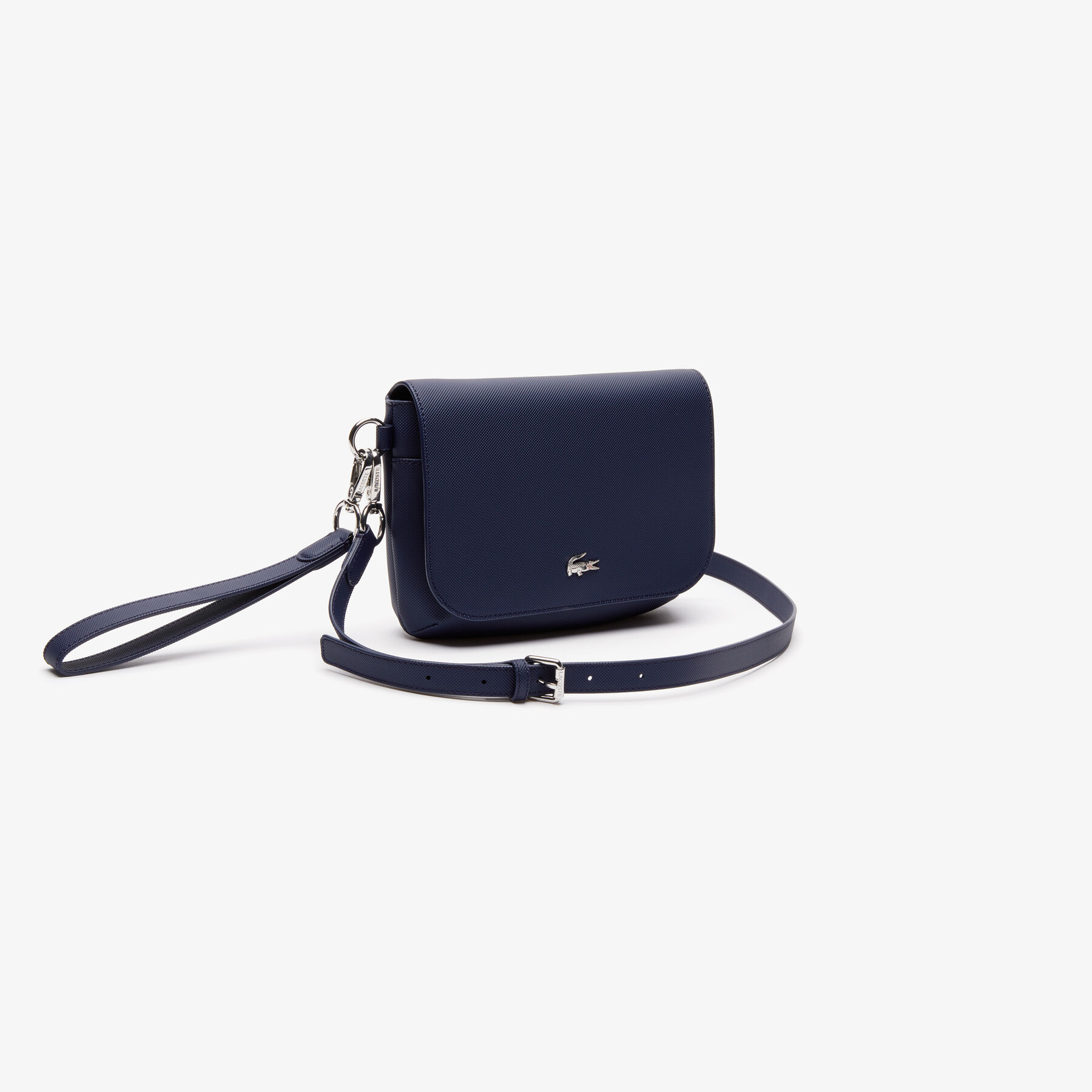 Women's Daily Classic Coated Piqué Canvas Flap Shoulder Bag lacoste women s daily classic coated piqu canvas flap shoulder bag