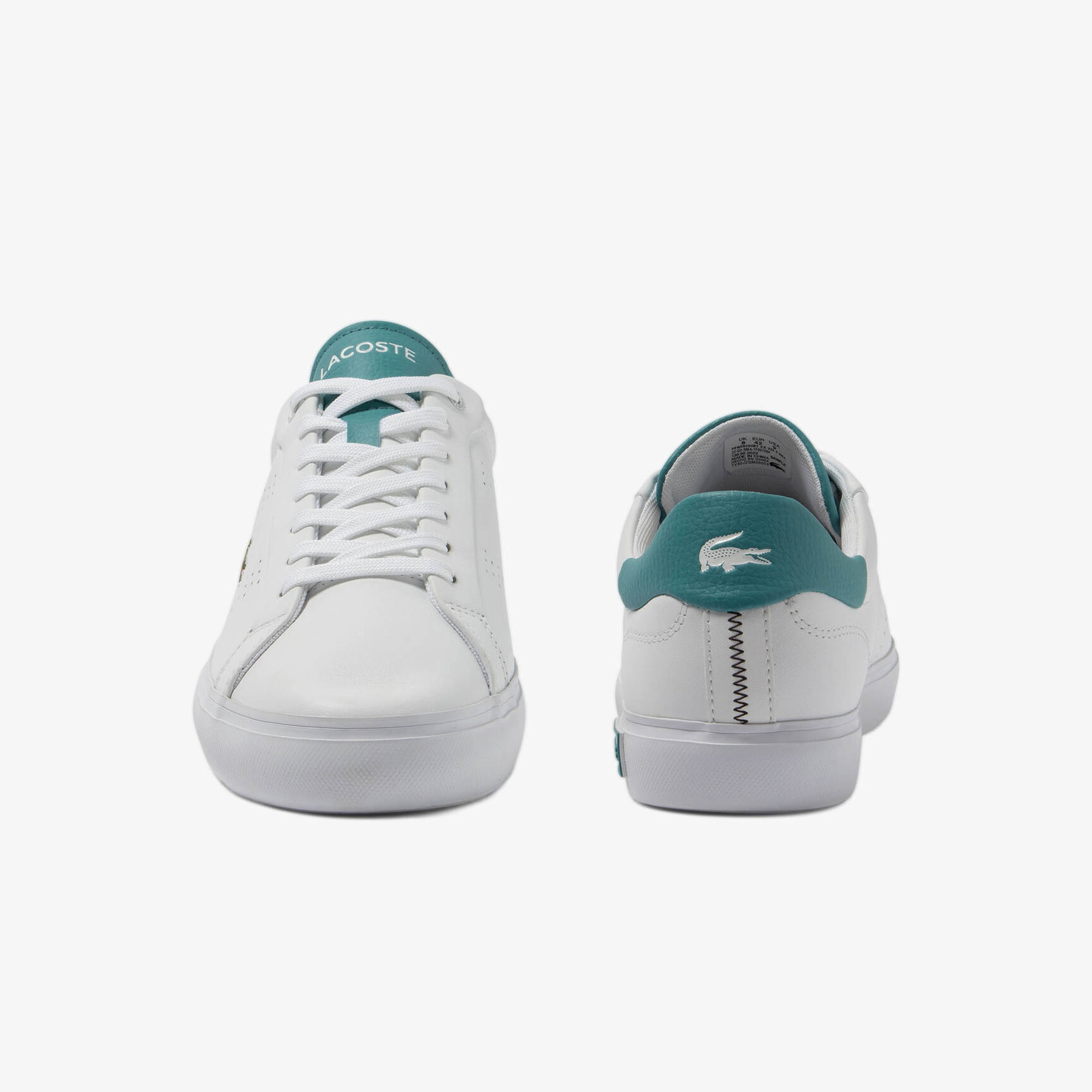 سنيكرز باور كورت 2.0 جلد بلمسة لونية فيروزية للرجال Men's Powercourt 2.0 Turquoise Leather Trainers - 46SMA0022-W56