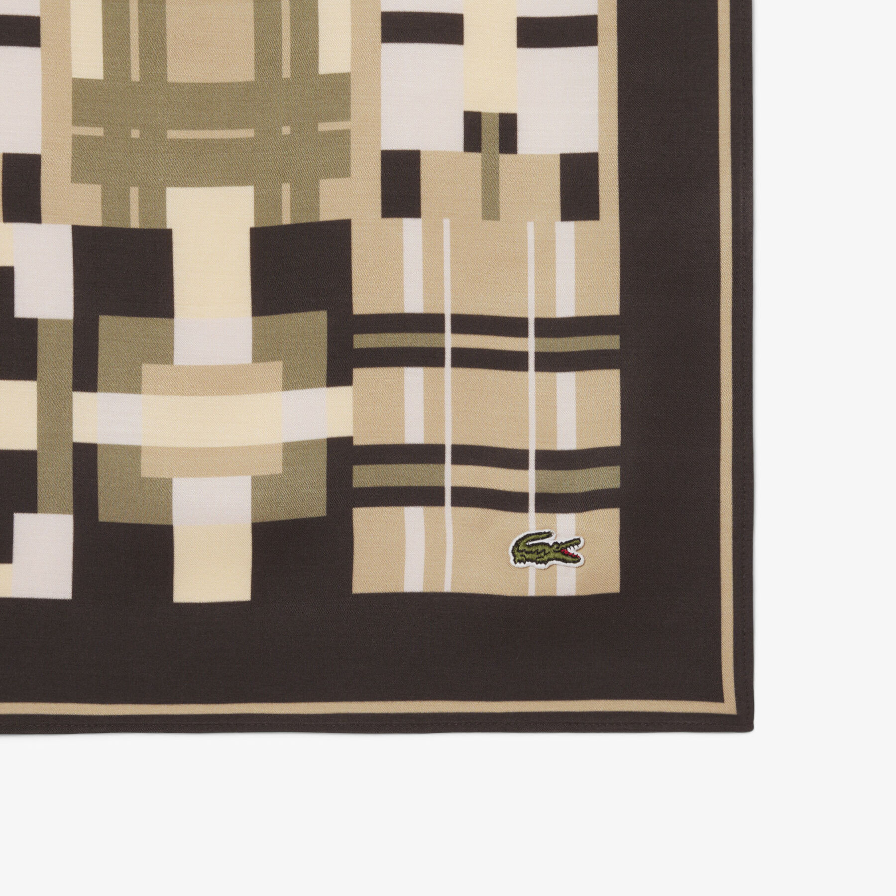 lacoste geometric pattern scarf