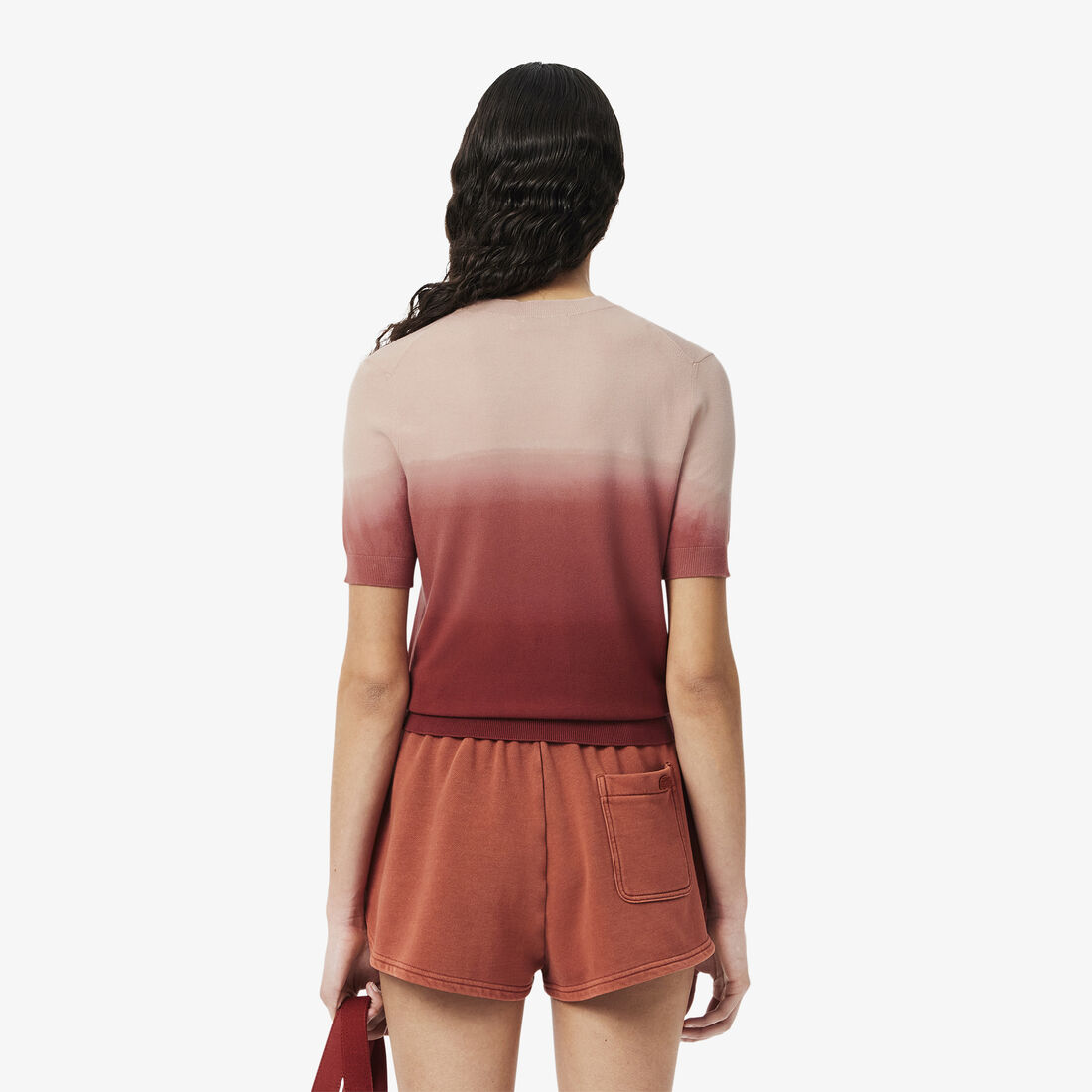 سويتر بأكمام قصيرة وتأثير أومبير Short Sleeved Ombre Effect Sweater - AF9281-00-GTI
