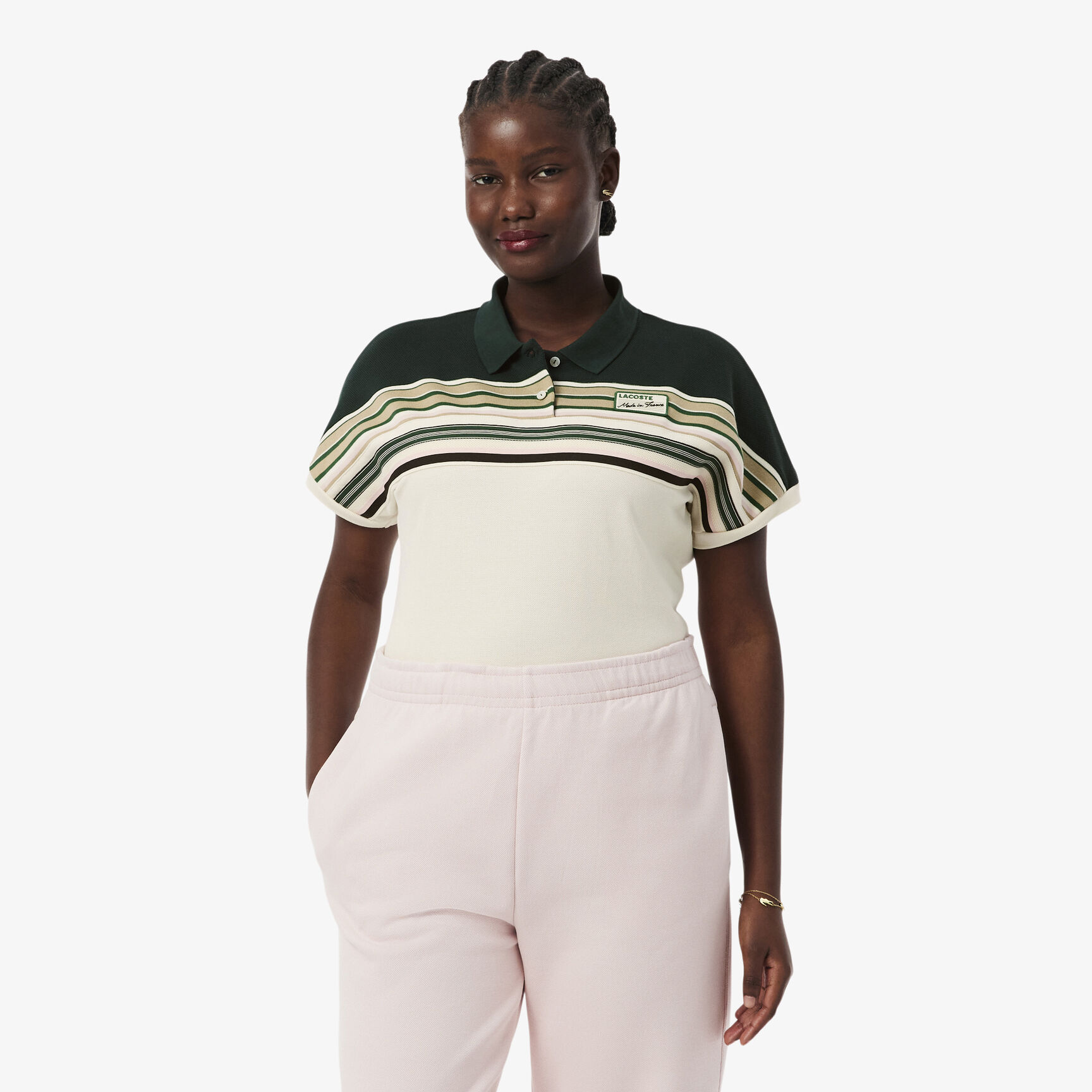 French Made Slim Fit Striped Polo Shirt - PF5291-00-PIB