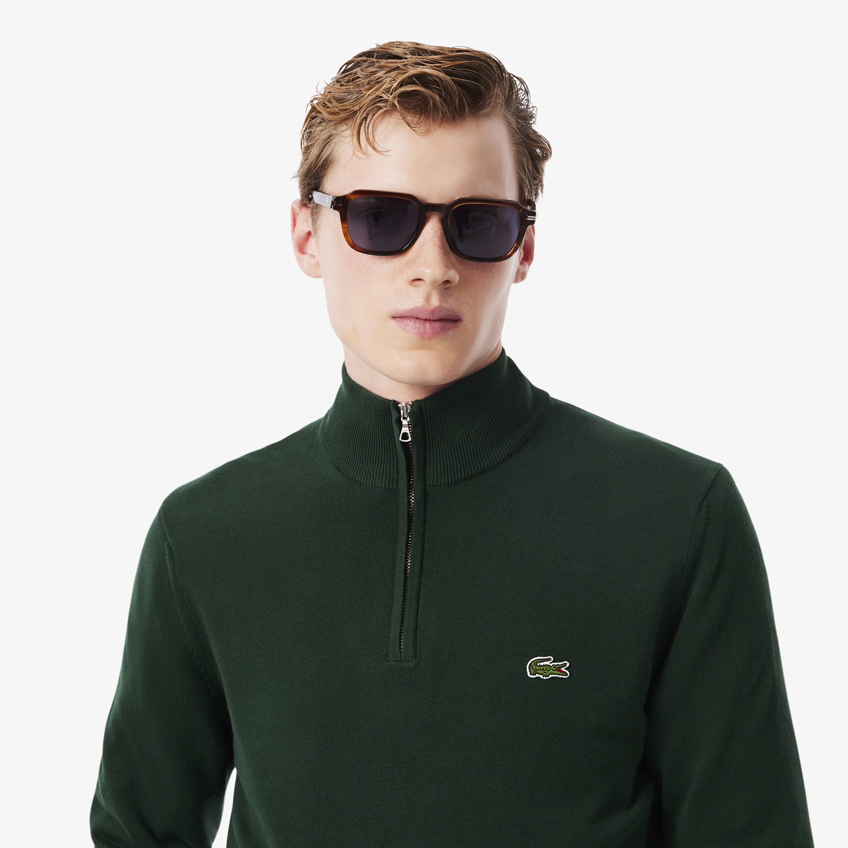 Zipped High Neck Cotton Sweater - AH1980-00-YZP