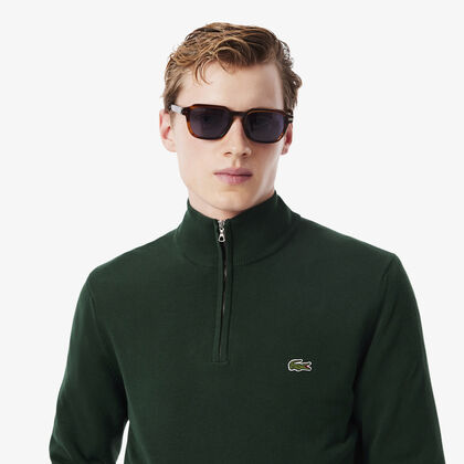 Zipped High Neck Cotton Sweater Zipped High Neck Cotton Sweater