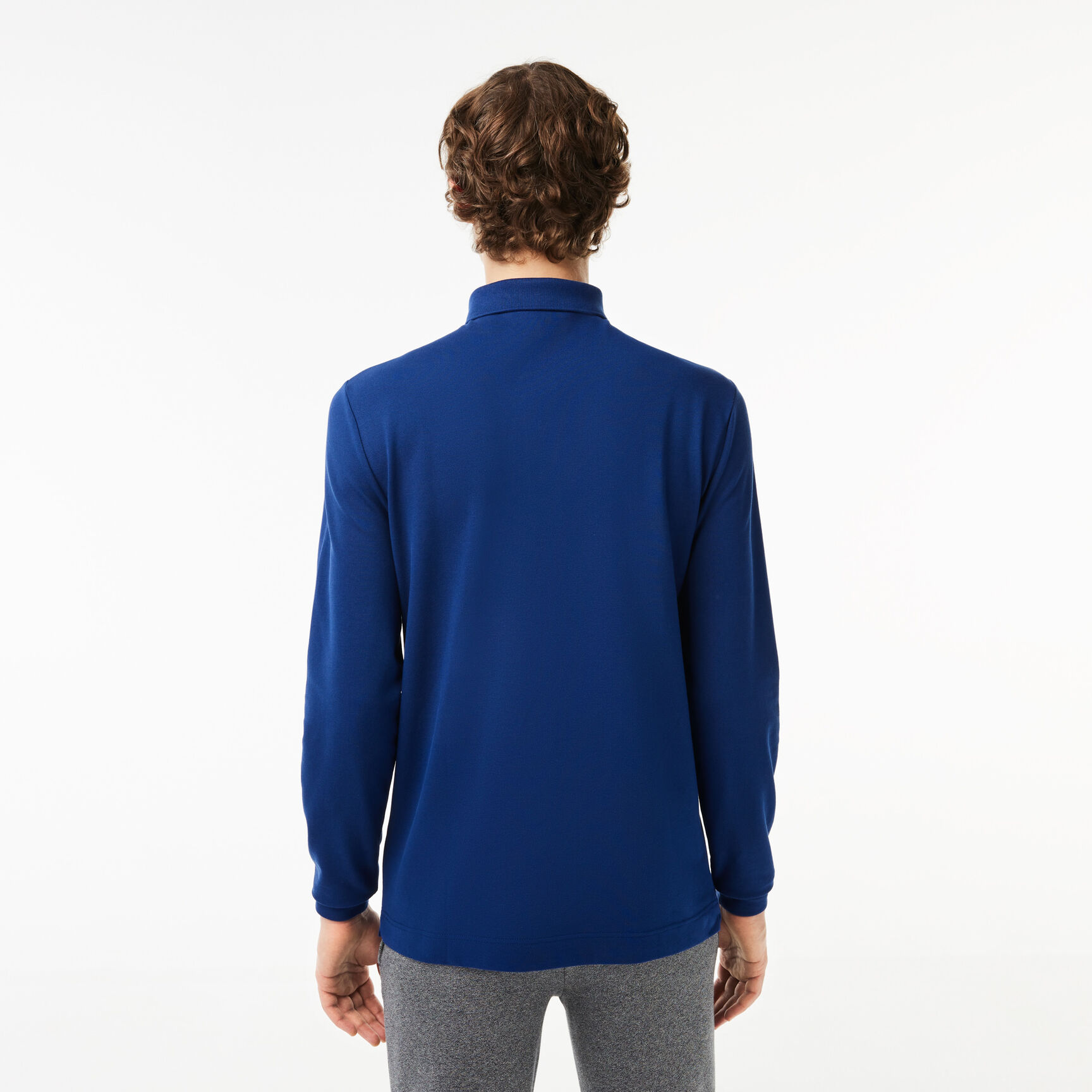 قميص بولو بيكيه باريسي بقصة عادية Smart Paris long sleeve stretch cotton Polo Shirt - PH2481-00-F9F