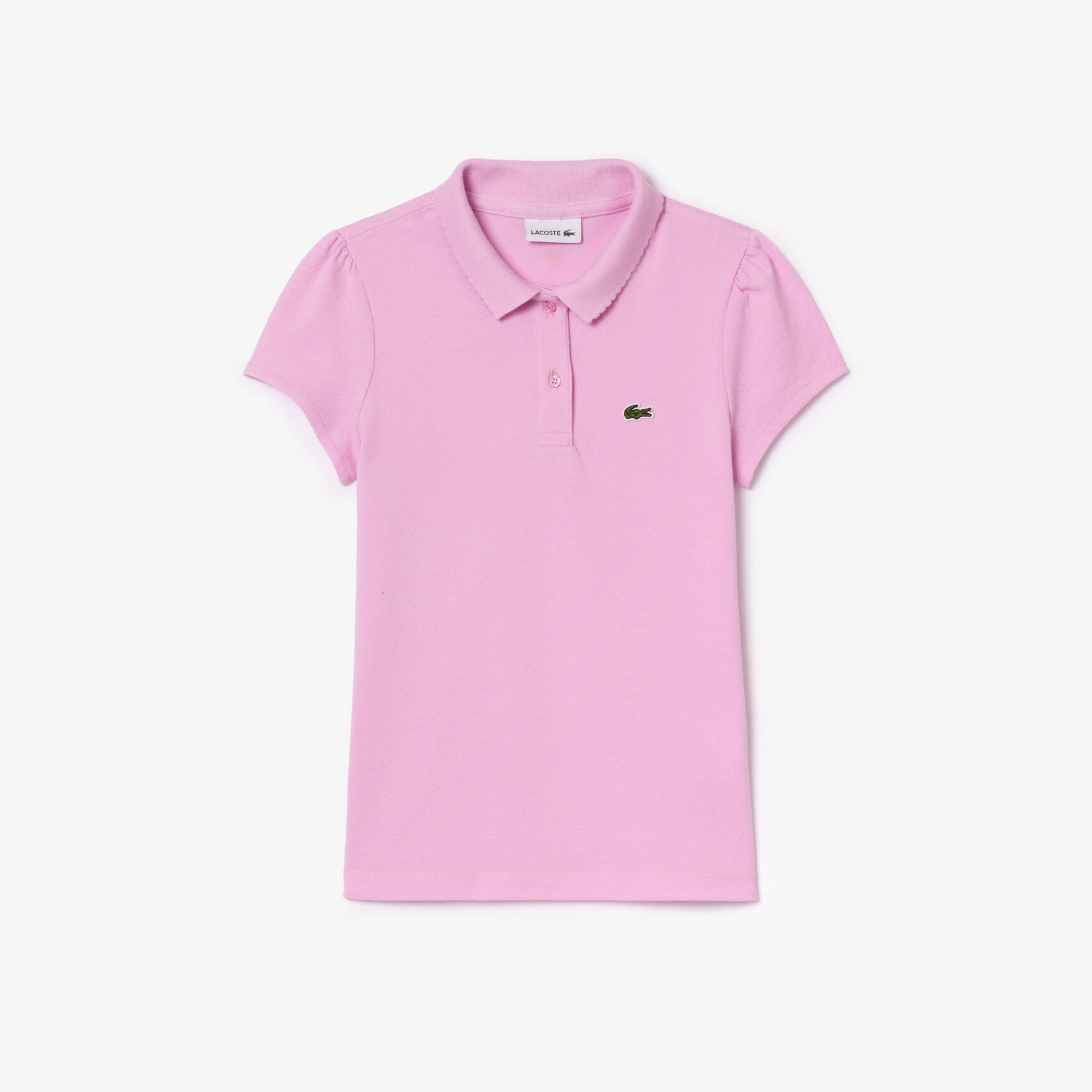 Scalloped Collar Mini Pique Polo Shirt Girls' Lacoste Scalloped Collar Mini Pique Polo Shirt - PJ3594-00-IXV