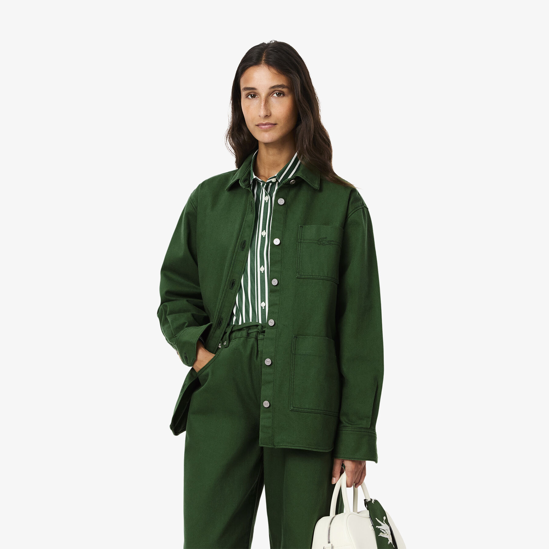 Oversized Denim Overshirt lacoste oversized denim overshirt