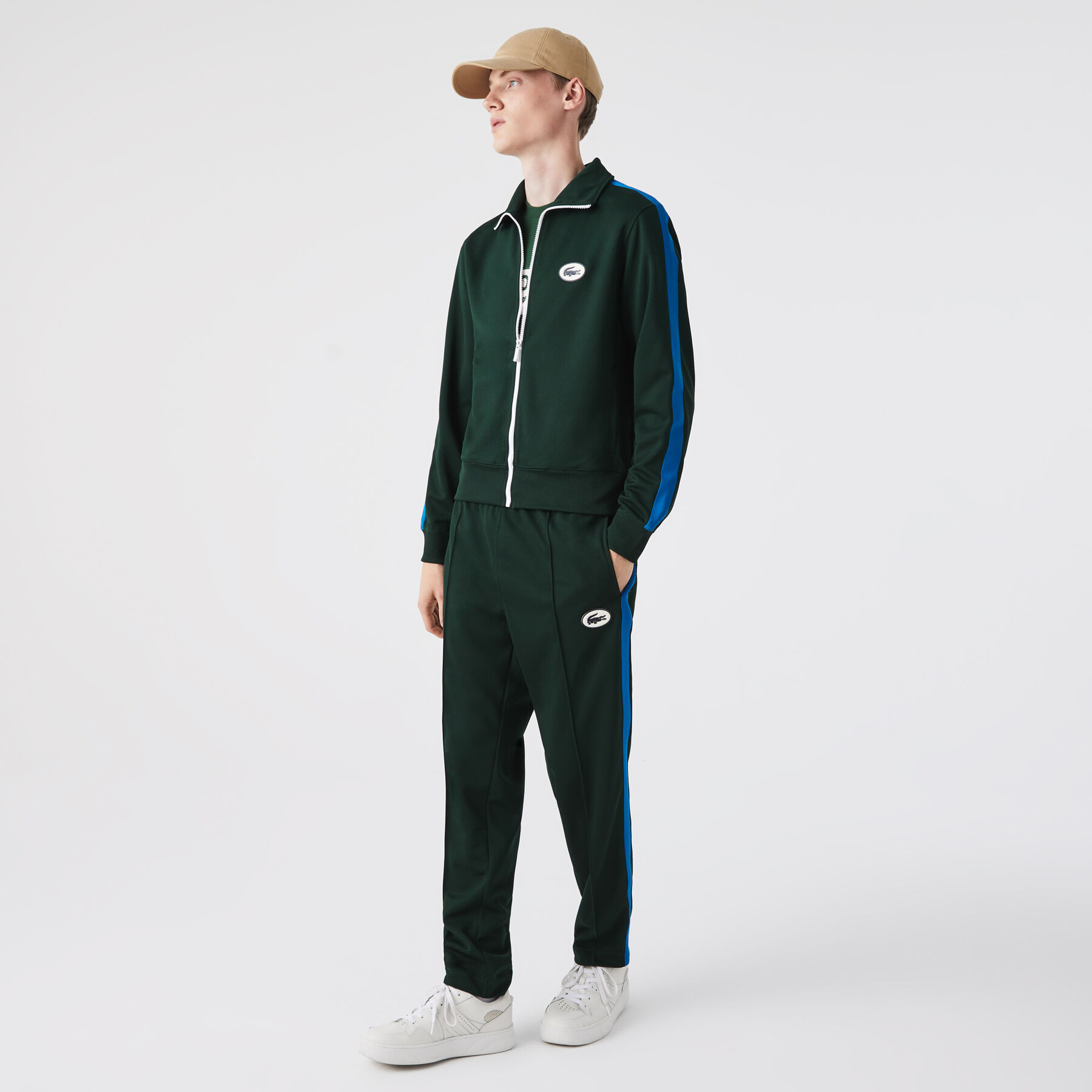 lacoste men s contrast side band trackpants