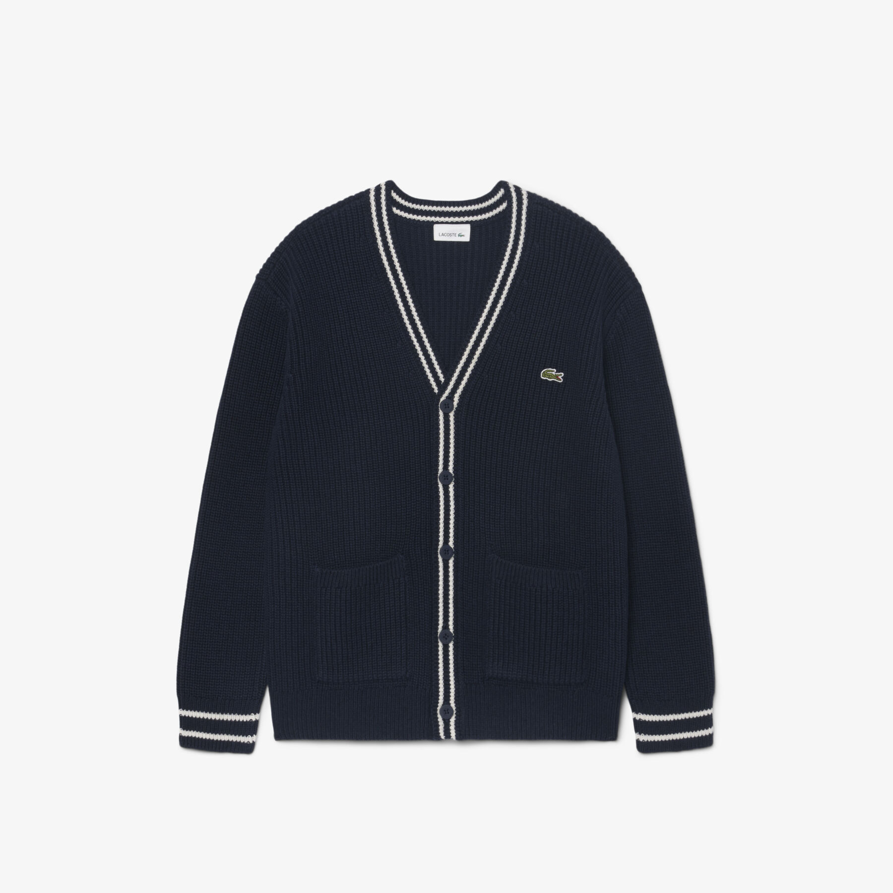 Cotton and Wool Cardigan lacoste cotton and wool cardigan