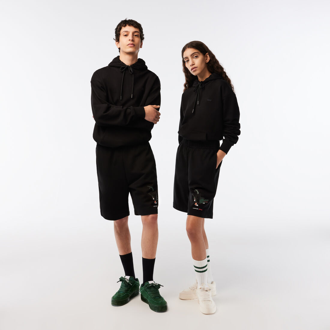 Buy Unisex Lacoste x Netflix Organic Cotton Fleece Shorts | Lacoste UAE