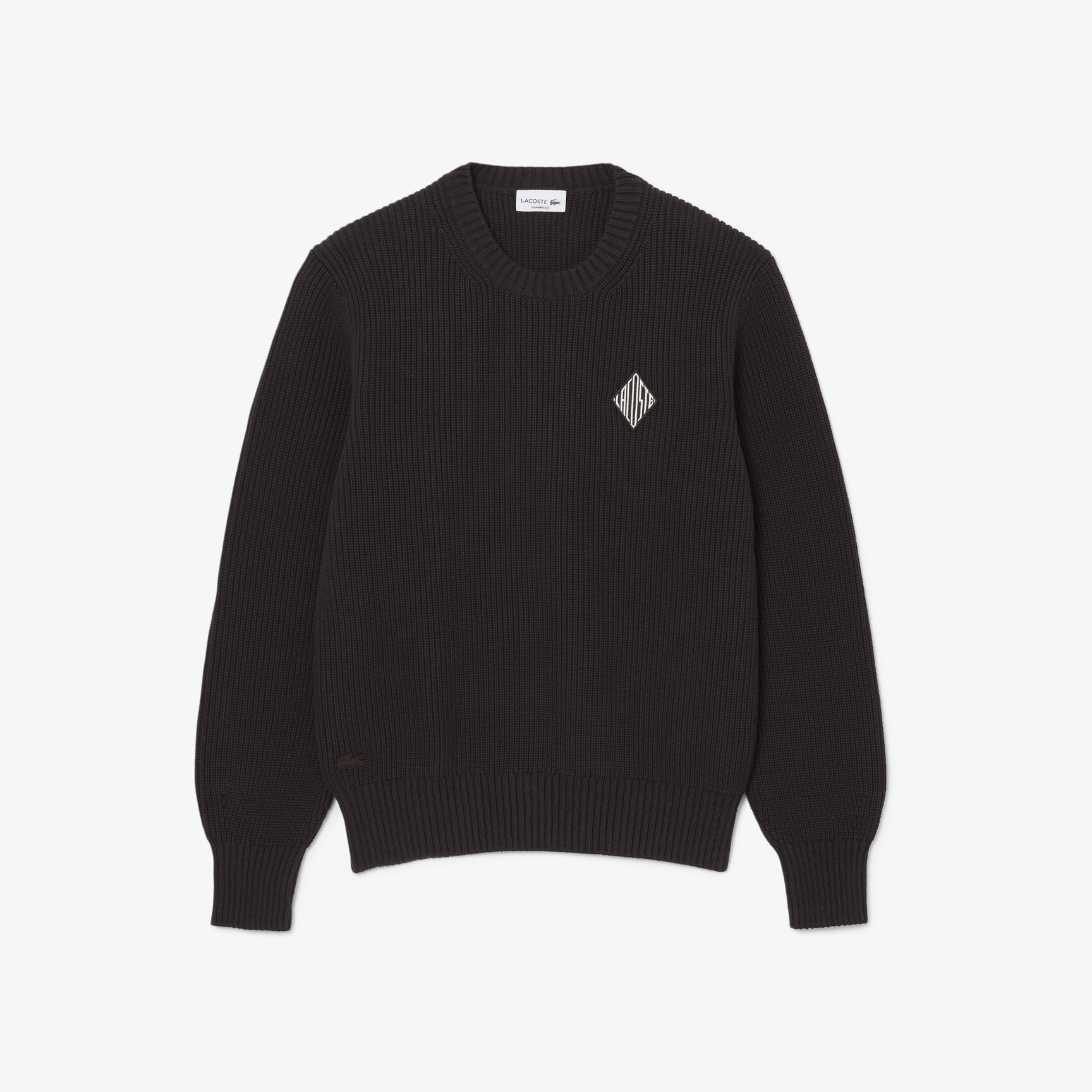 Pearl Rib Knit Badge Accent Sweater - AH0616-00-3LA