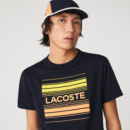 تيشيرت قطن عضوي بطبعة شعار الماركة للرجال مجموعة Lacoste Sport