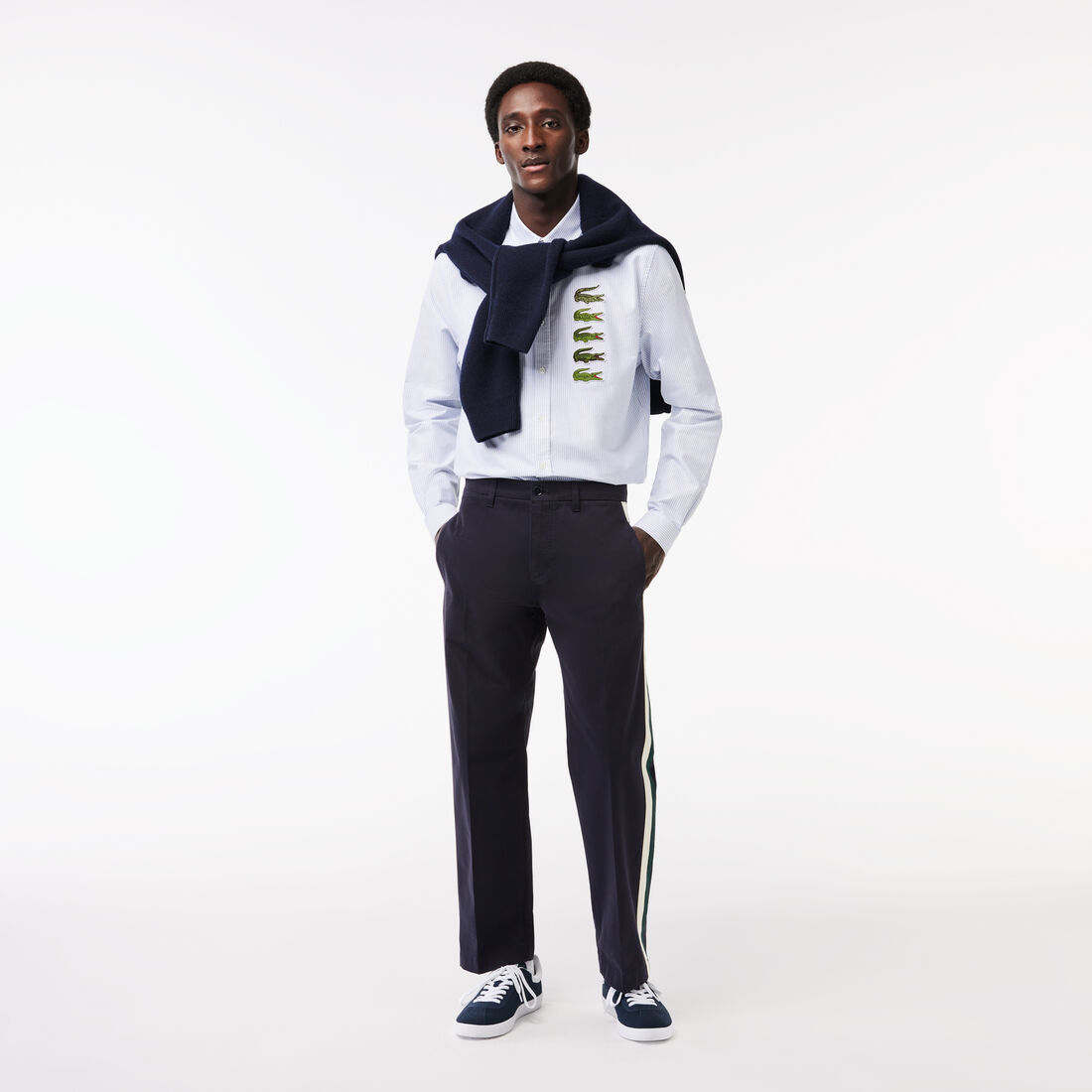 Straight Fit Contrast Stripe Chinos Straight Fit Contrast Stripe Chinos - HH1884-00-HDE