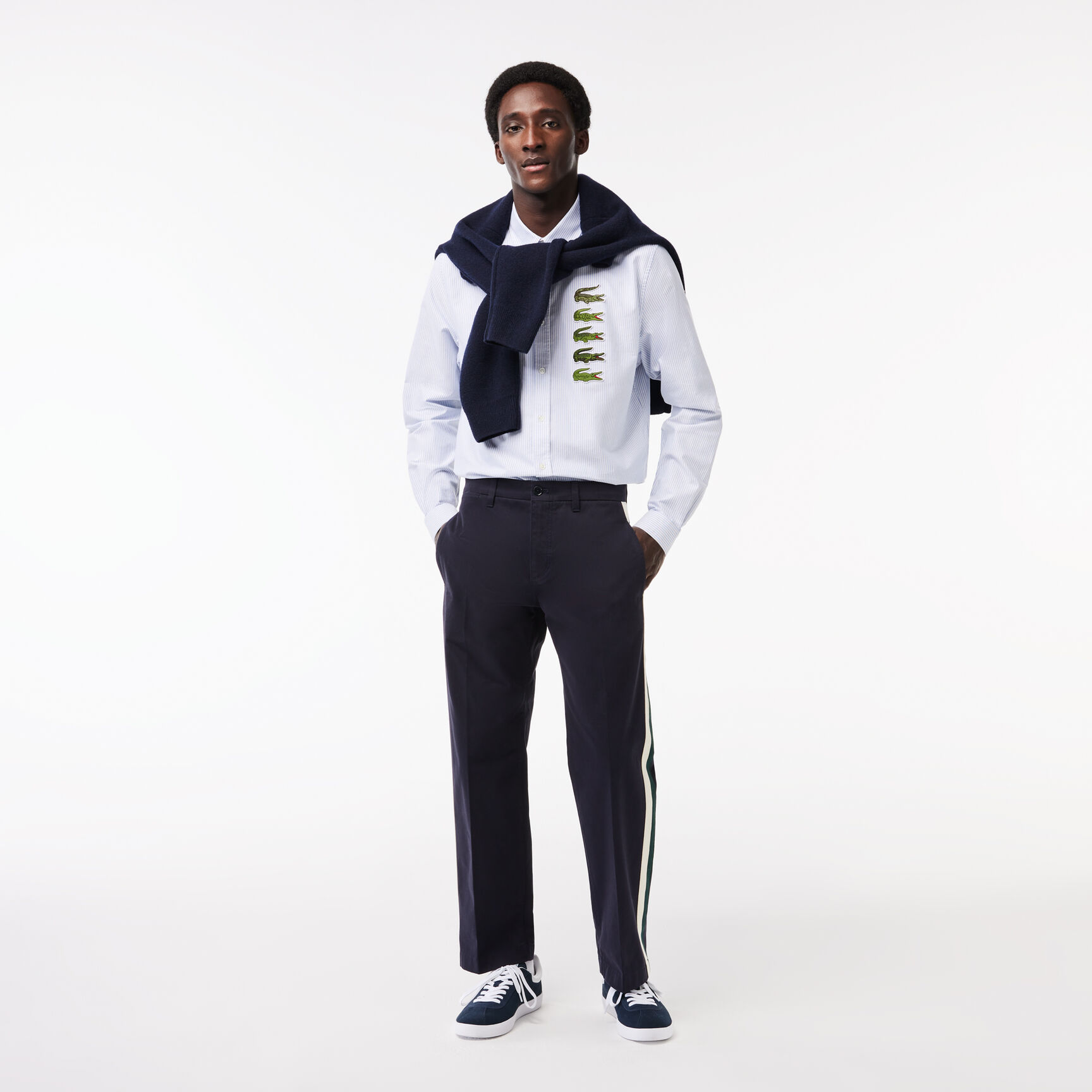 Straight Fit Contrast Stripe Chinos Straight Fit Contrast Stripe Chinos - HH1884-00-HDE