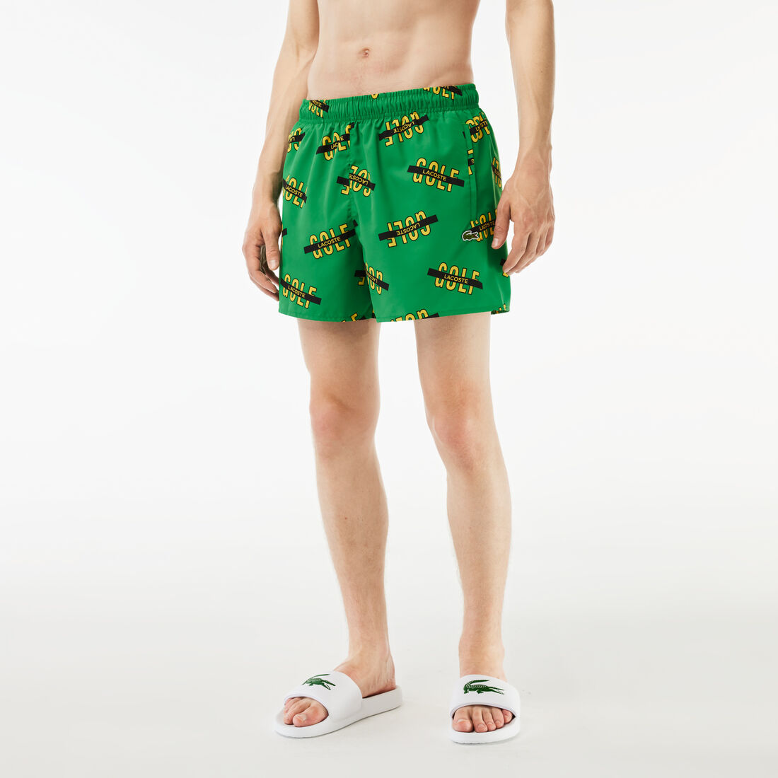 ثوب سباحة لاكوست بطبعة الكرة الأرضية Lacoste Printed Swim Trunks - MH1872-00-QKI