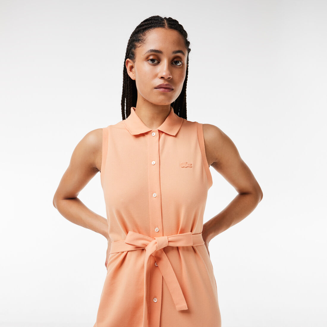 Long Stretch Mini Pique Polo Dress Women's Stretch Cotton Pique Polo Dress - EF1107-00-IXY