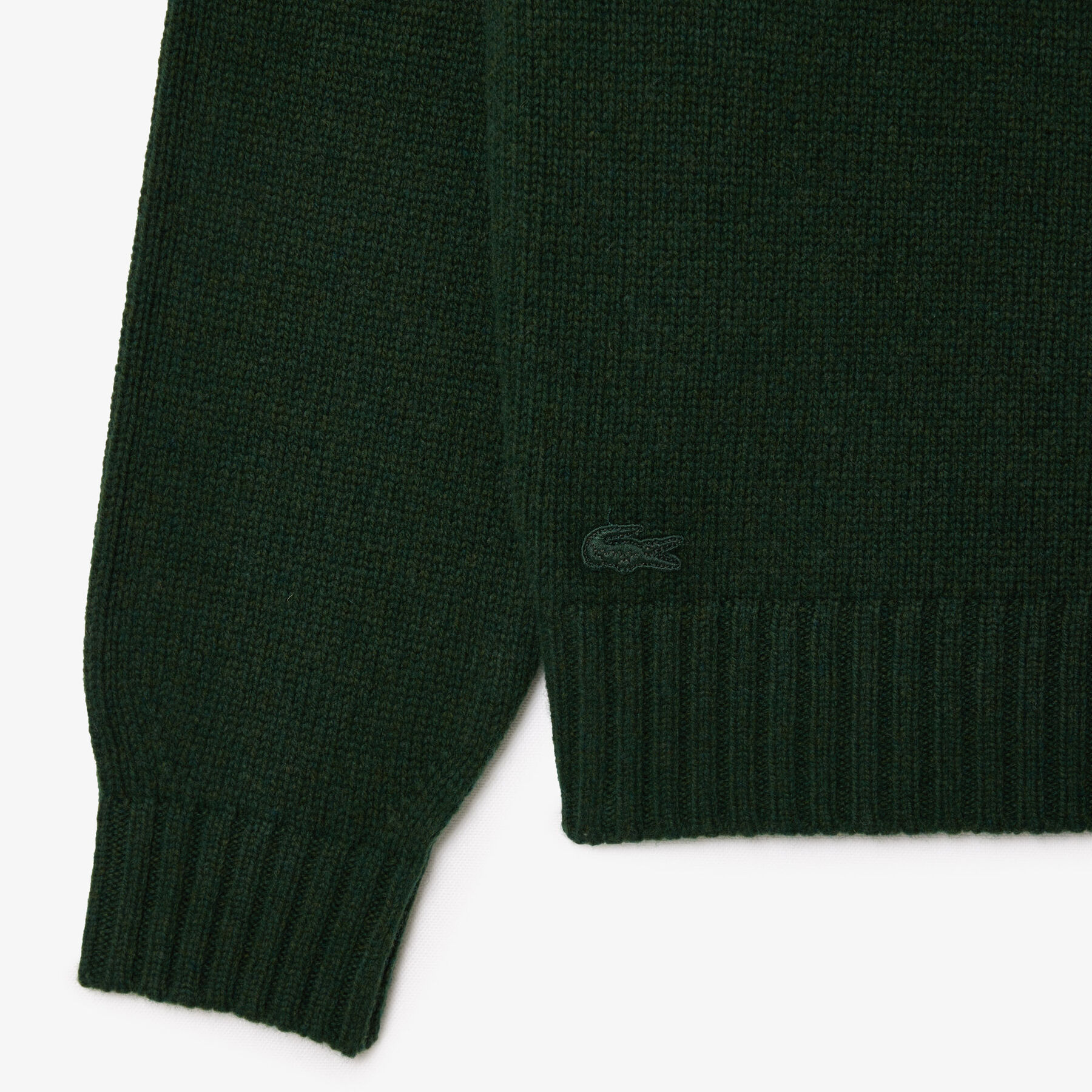 lacoste crocodile motif wool crew neck sweater