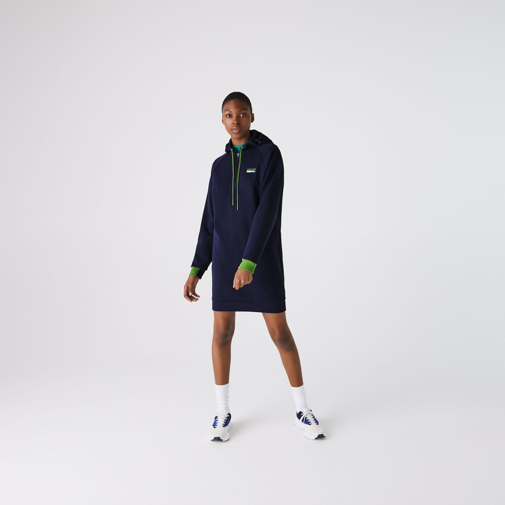 Women's Lacoste SPORT Hooded Cotton Blend Sweatshirt Dress Women's Lacoste SPORT Hooded Cotton Blend Sweatshirt Dress