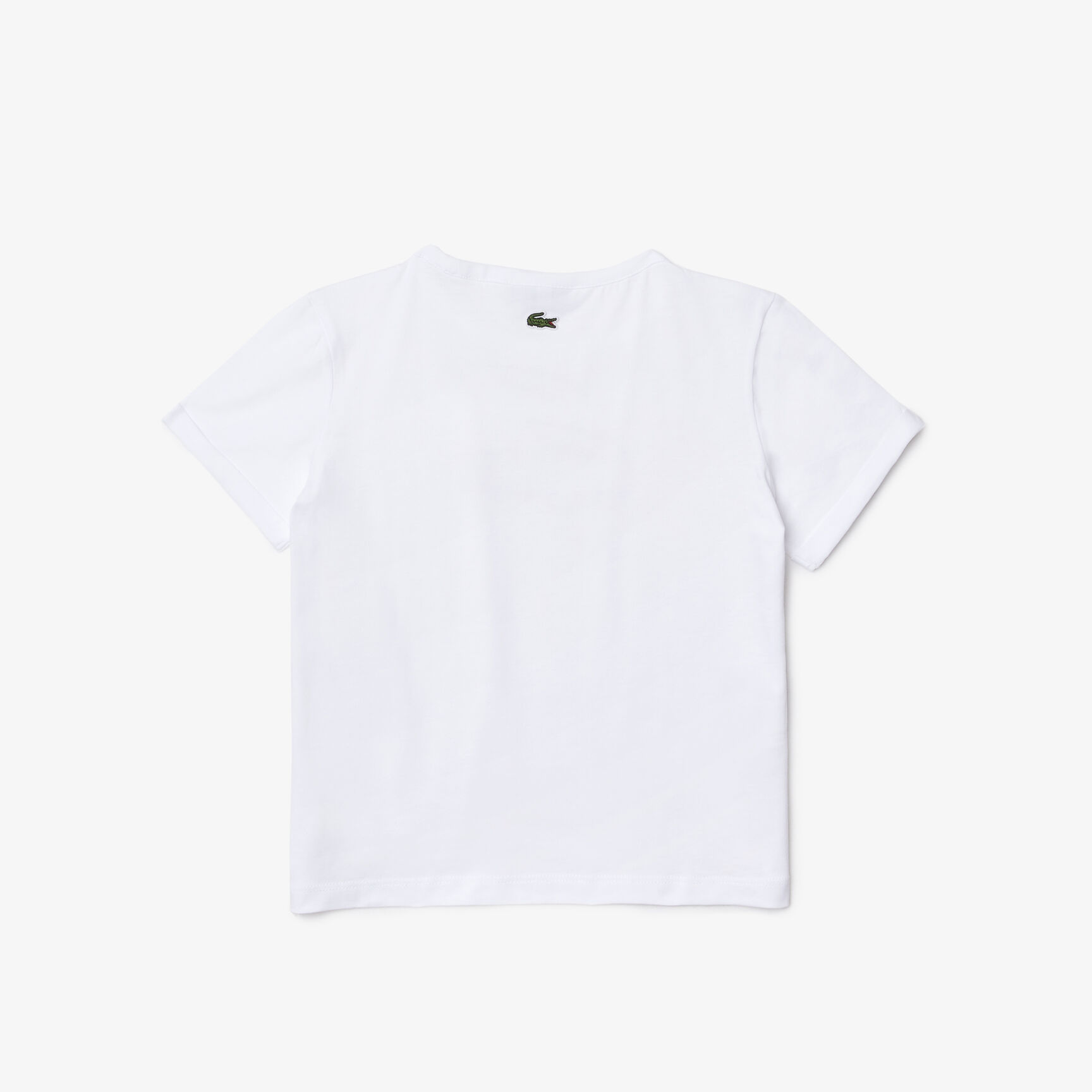 تيشيرت قطن بفتحة رقبة مستديرة وتمساح ملون للبنات تيشيرت قطن بفتحة رقبة مستديرة وتمساح ملون للبنات