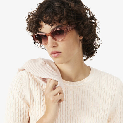 Short Sleeved Cable Knit Sweater