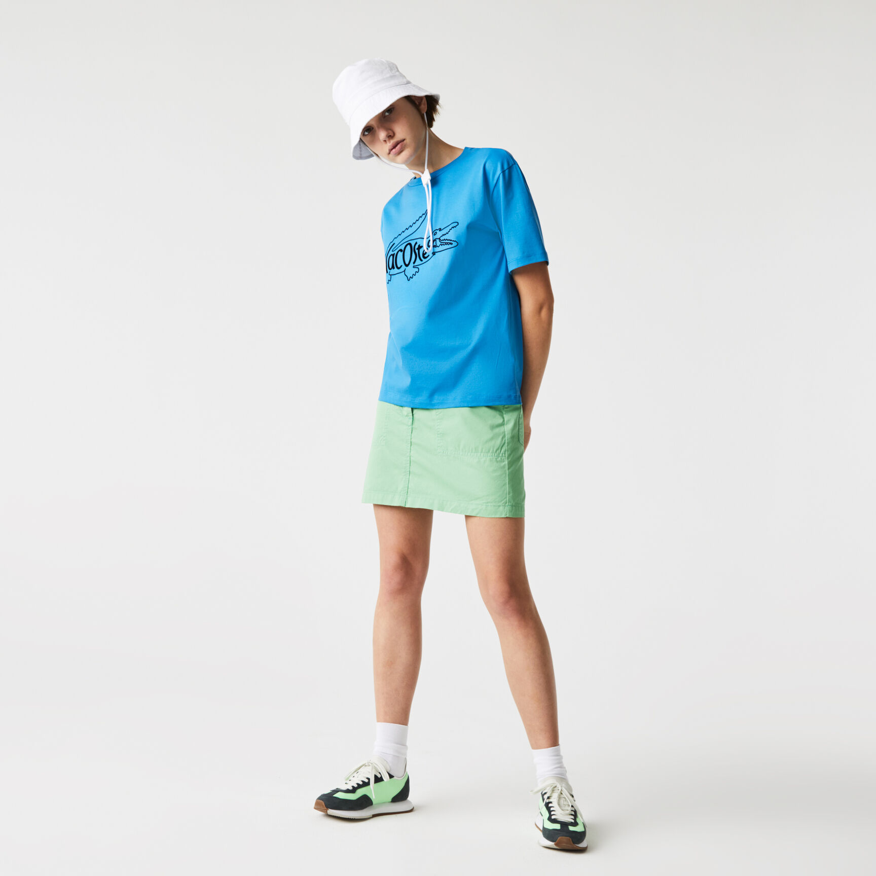 Women’s Crew Neck Crocodile Print Cotton T-shirt Women’s Crew Neck Crocodile Print Cotton T-shirt