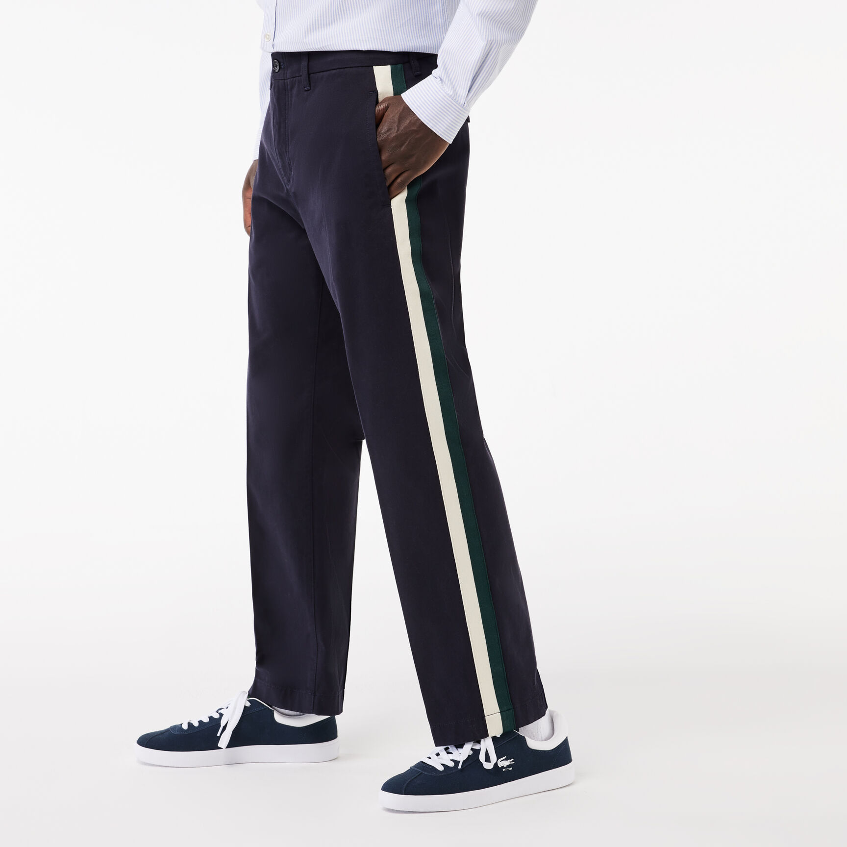 Straight Fit Contrast Stripe Chinos Straight Fit Contrast Stripe Chinos - HH1884-00-HDE