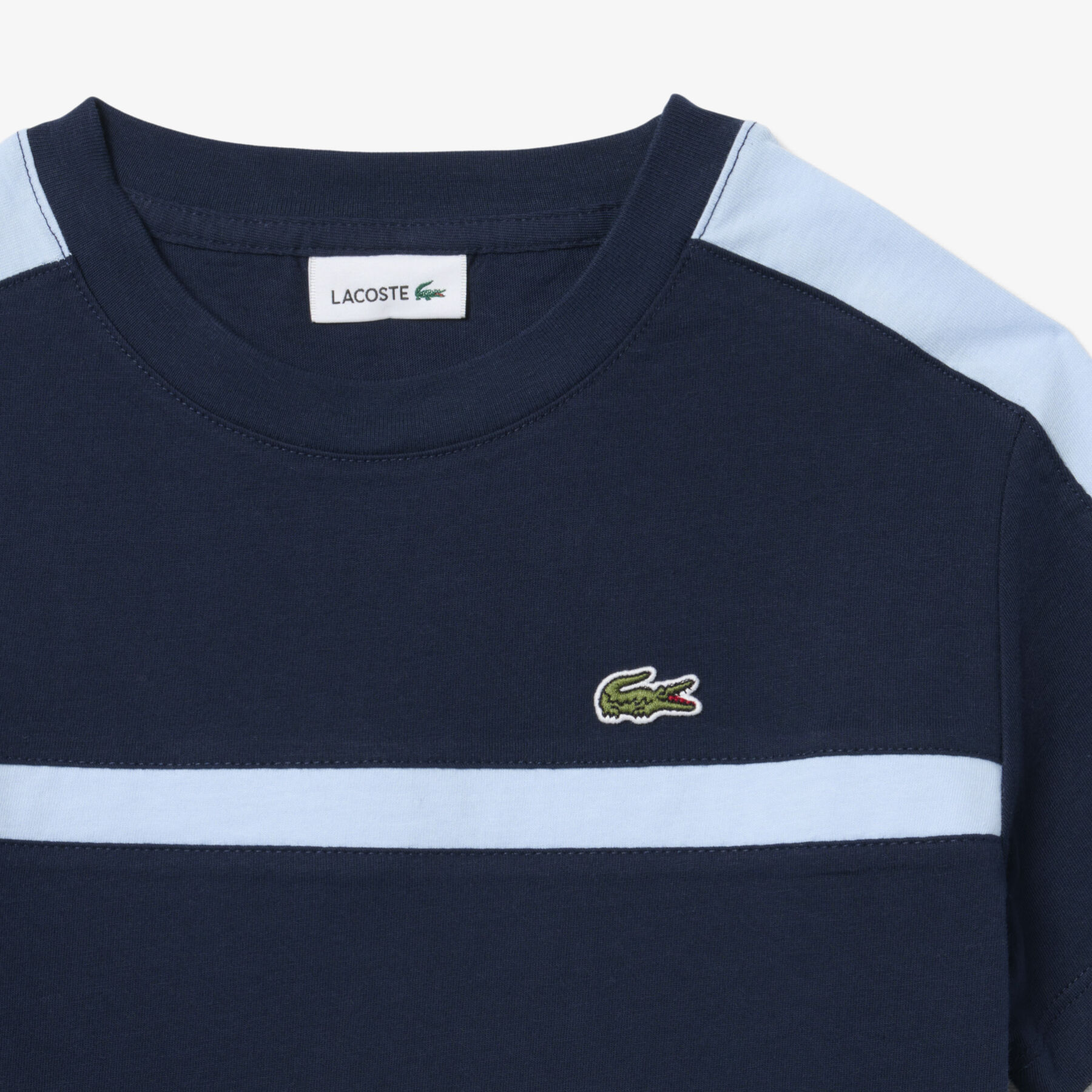 lacoste cotton colour block t shirt