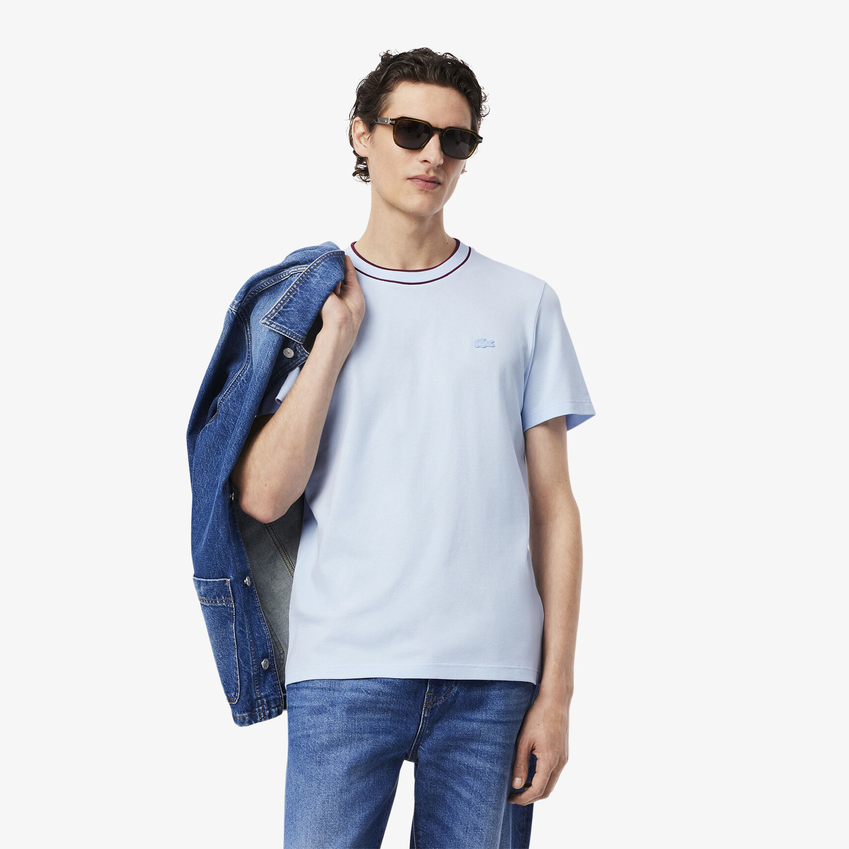 Stretch Pique Stripe Collar T-shirt - TH8174-00-T01