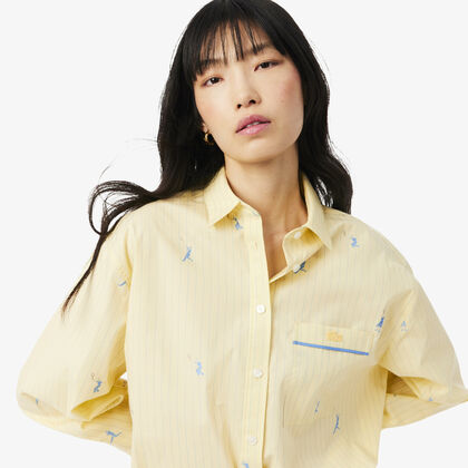 Oversized Shirt With Jacquard Motifs