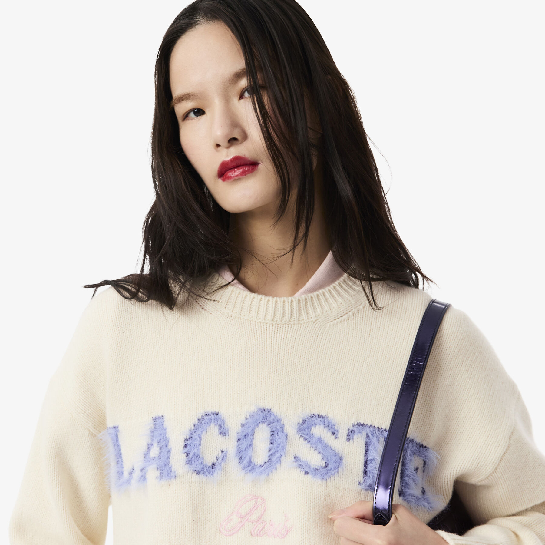 سترة صوفية إنتارسيا ممشطة بشعار الماركة Intarsia Branded Carded Wool Sweater - AF6832-00-XFJ