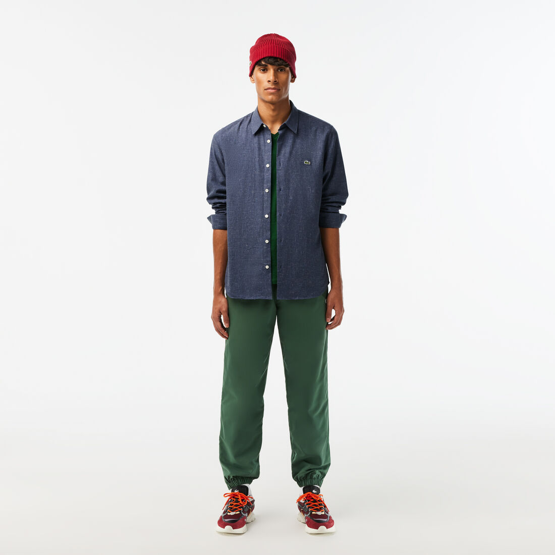 قميص قطن فاخر بقصّة عادية للرجال Men's Slim fit Cotton Chambray Shirt - CH2573-00-HHW