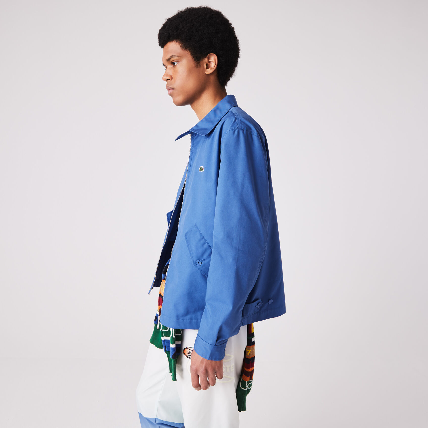 جاكيت قصير غابردين قطن عضوي بسحّاب للرجال جاكيت قصير غابردين قطن عضوي بسحّاب للرجال