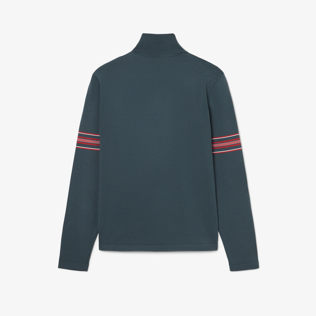 lacoste runway high neck striped jersey sweater