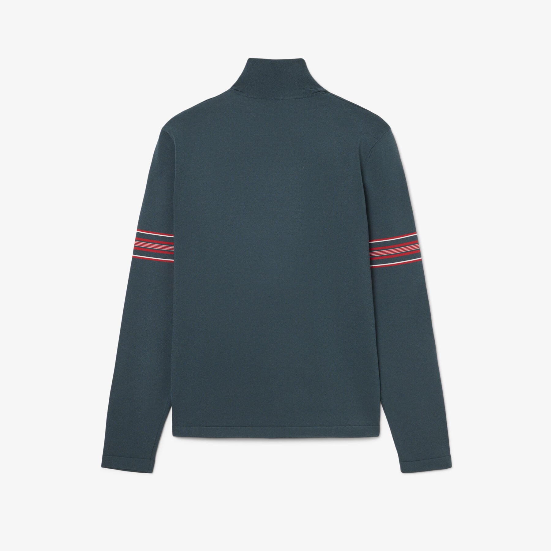 lacoste runway high neck striped jersey sweater