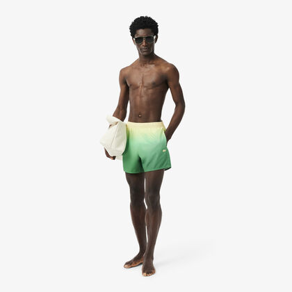 Short Ombre Print Swim Trunks