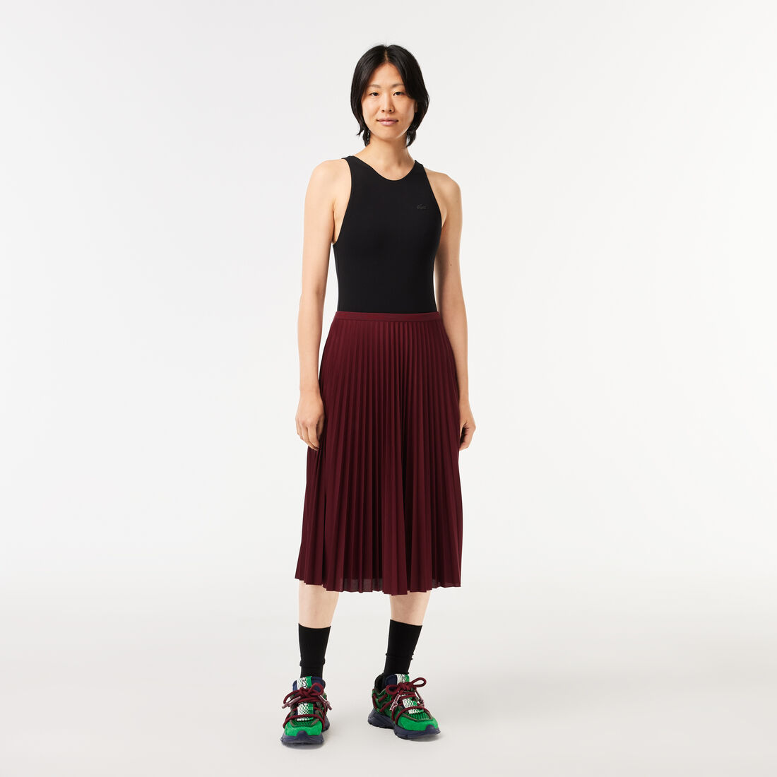 Women's Elasticised Waist Flowing Pleated Skirt - JF8050-00-YUP
