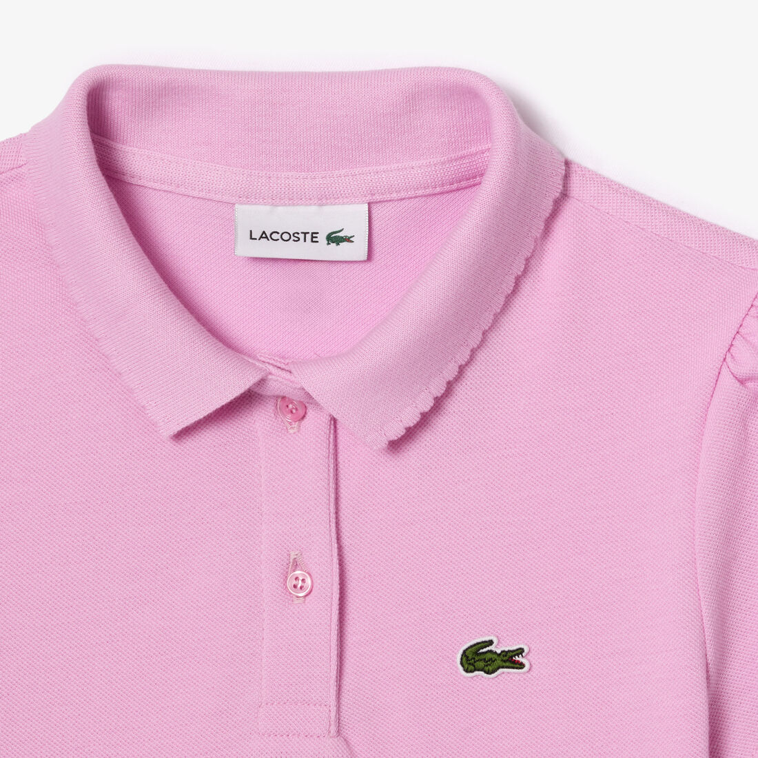 Scalloped Collar Mini Pique Polo Shirt Girls' Lacoste Scalloped Collar Mini Pique Polo Shirt - PJ3594-00-IXV
