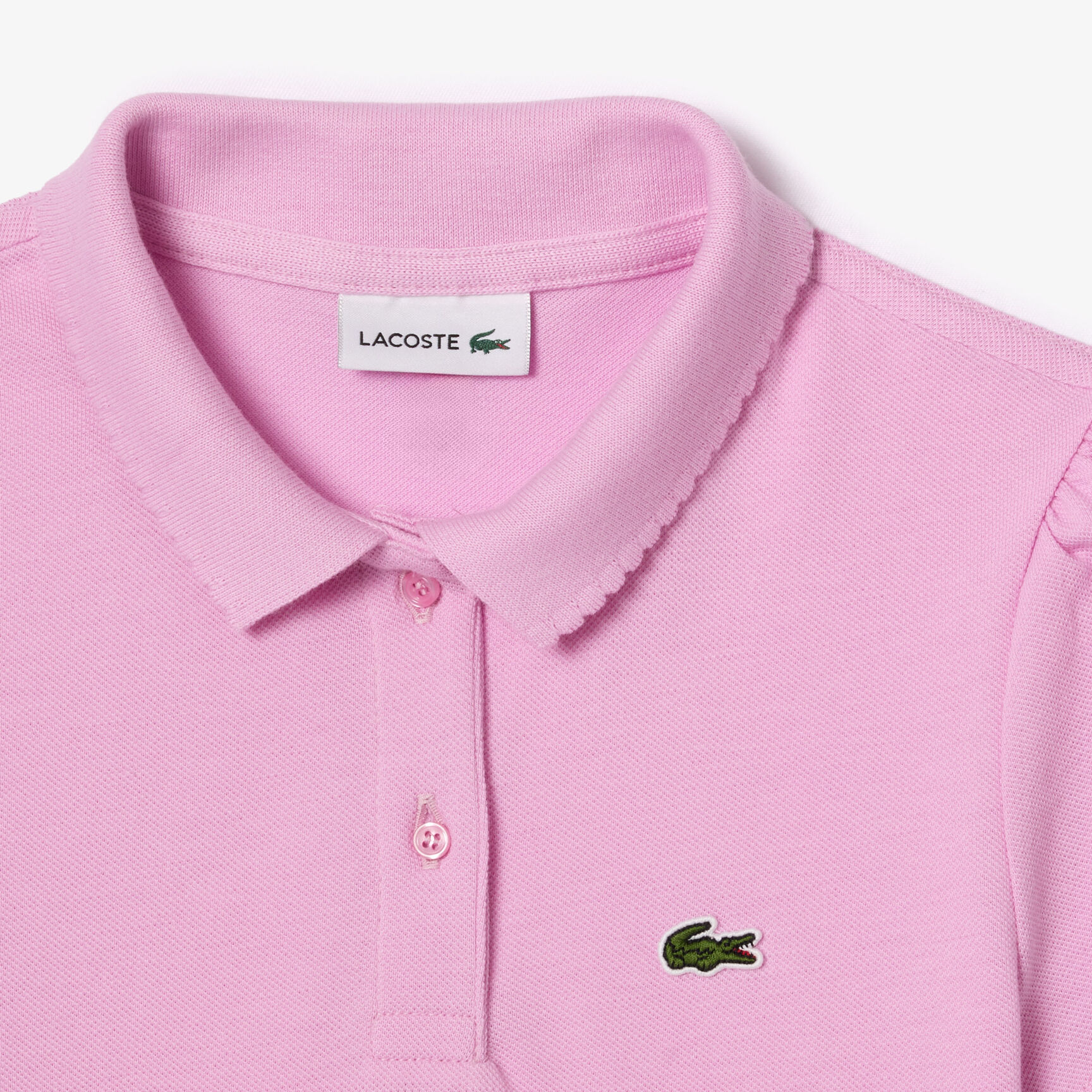Scalloped Collar Mini Pique Polo Shirt Girls' Lacoste Scalloped Collar Mini Pique Polo Shirt - PJ3594-00-IXV