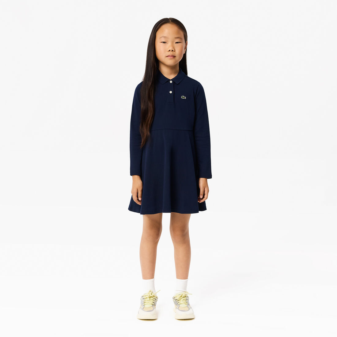 Girls' Lacoste Polo Collar Pique Dress - EJ9751-00-166