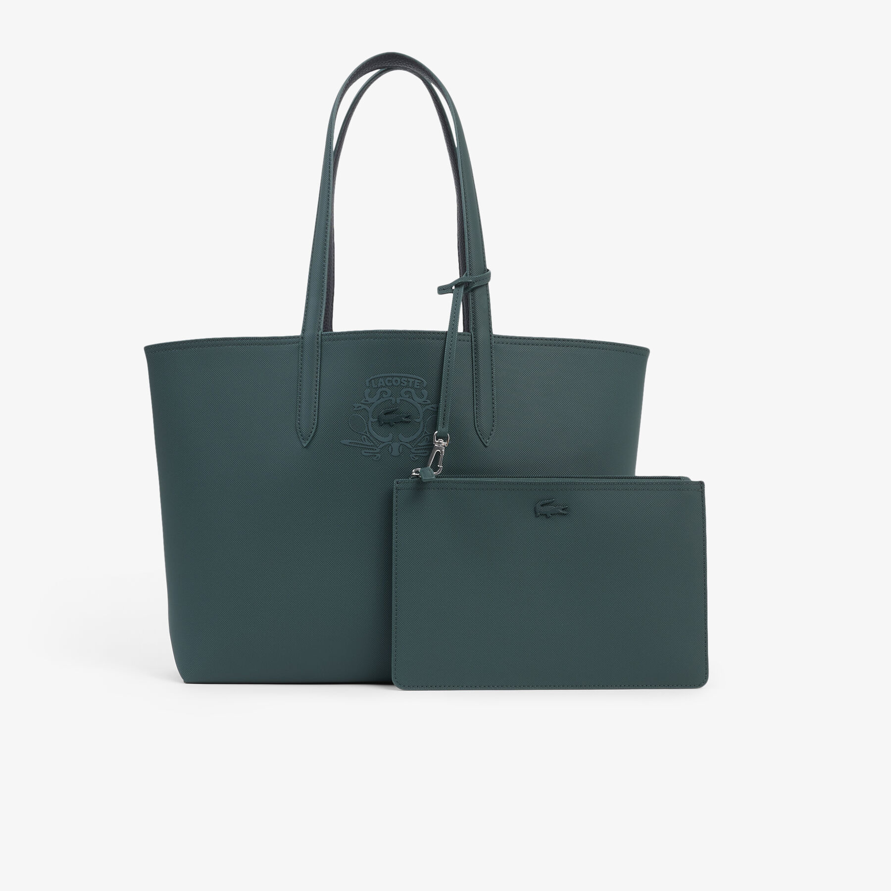 lacoste reversible tote with pouch