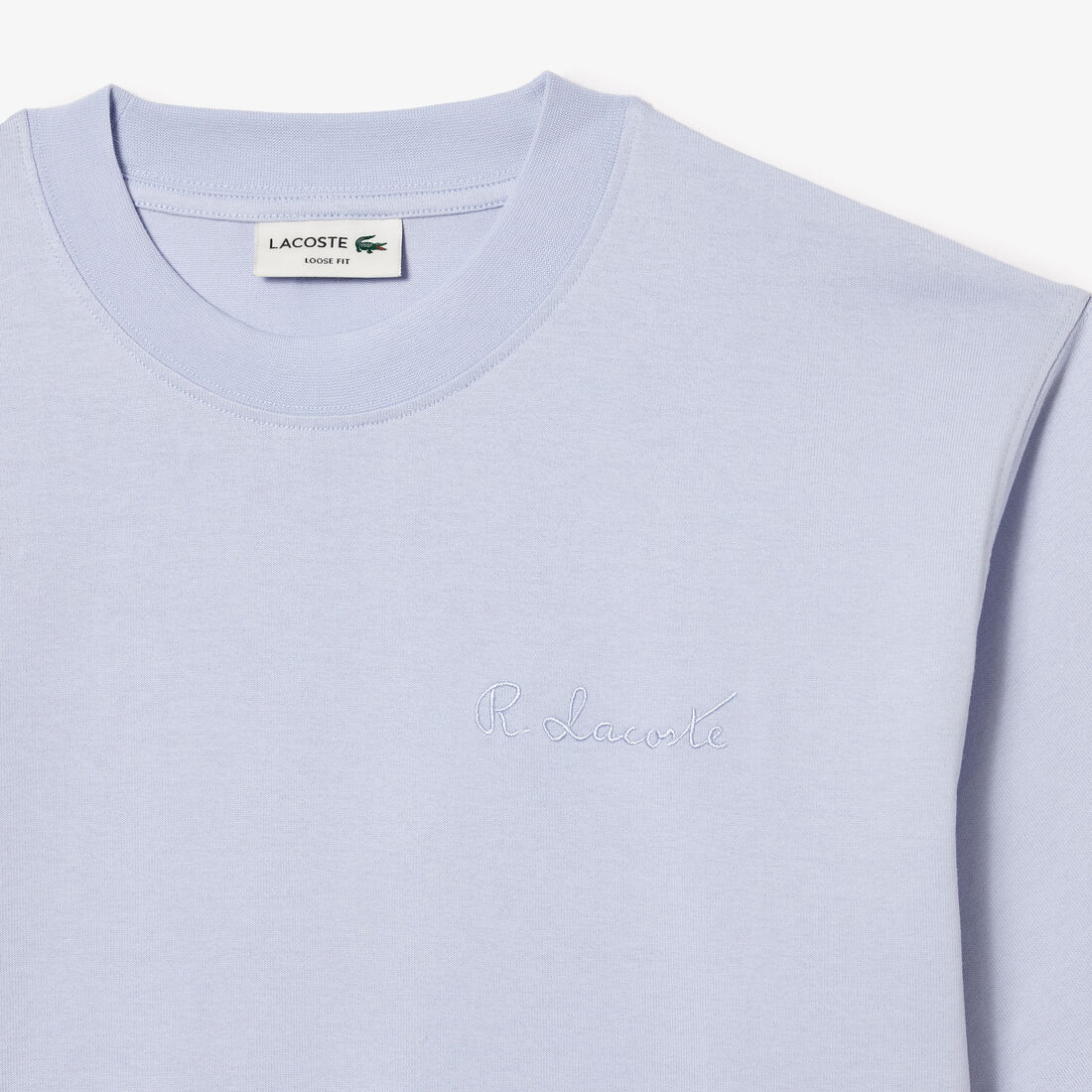 Loose Fit Heavy Cotton Lacoste Embroidery T-shirt Loose Fit Heavy Cotton Lacoste Embroidery T-shirt - TH7537-00-J2G