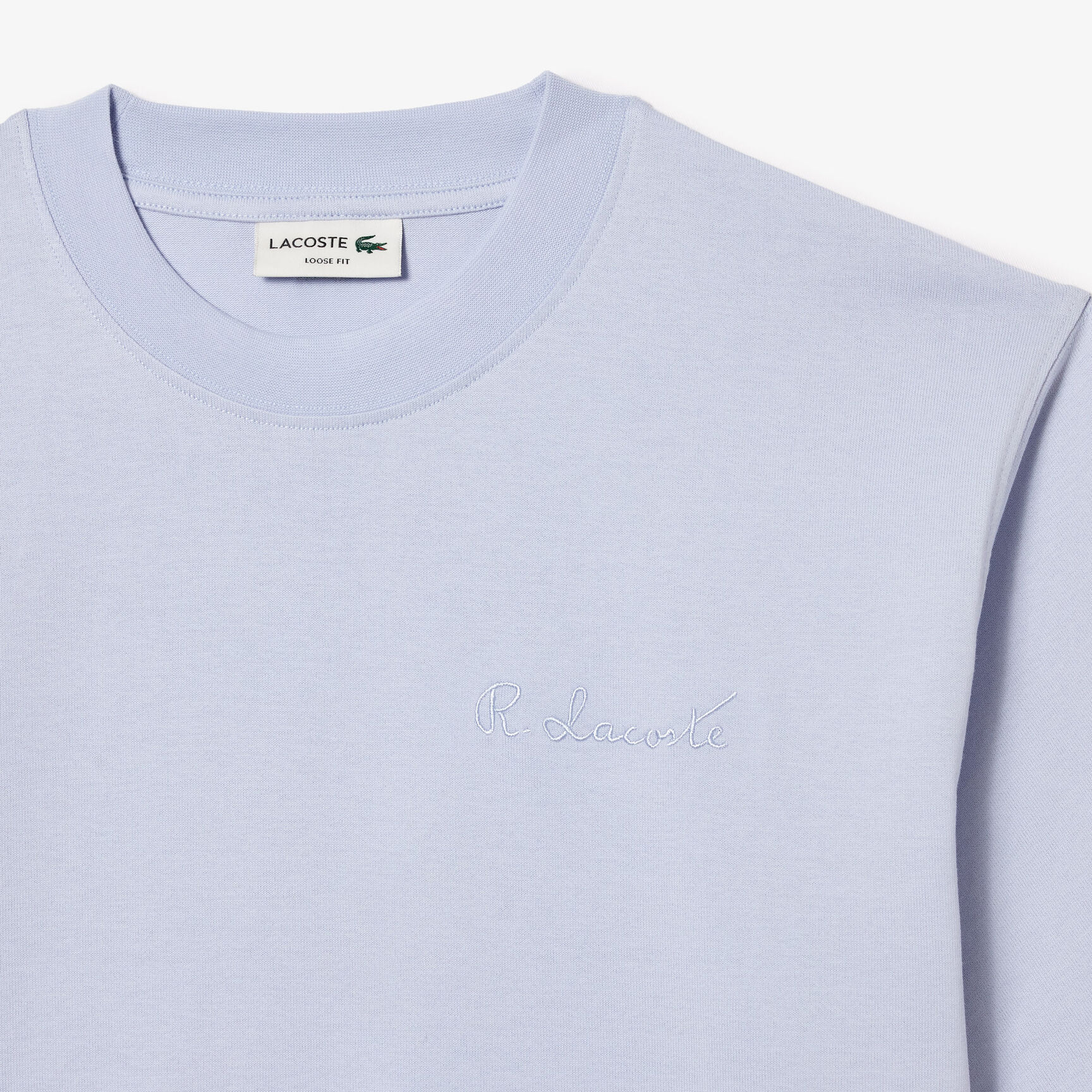 Loose Fit Heavy Cotton Lacoste Embroidery T-shirt Loose Fit Heavy Cotton Lacoste Embroidery T-shirt - TH7537-00-J2G