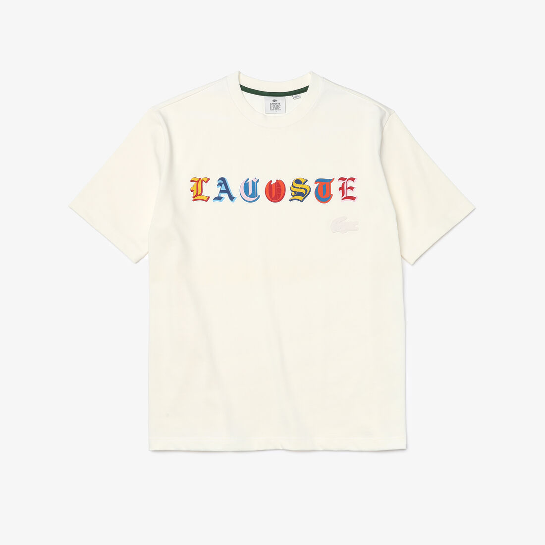 تيشيرت رجالي من القطن متعدد الألوان ذو قصة فضفاضة من مجموعة Lacoste L!VE تيشيرت رجالي من القطن متعدد الألوان ذو قصة فضفاضة من مجموعة Lacoste L!VE