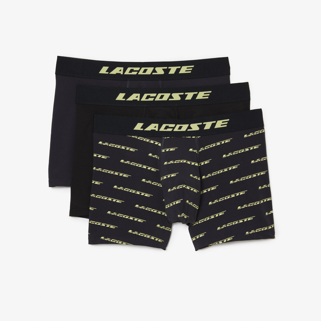طقم بوكسر من الألياف الدقيقة للرجال، 3 قطع Men's 3-pack Lacoste Microfiber Print Trunks - 5H5916-00-RJI