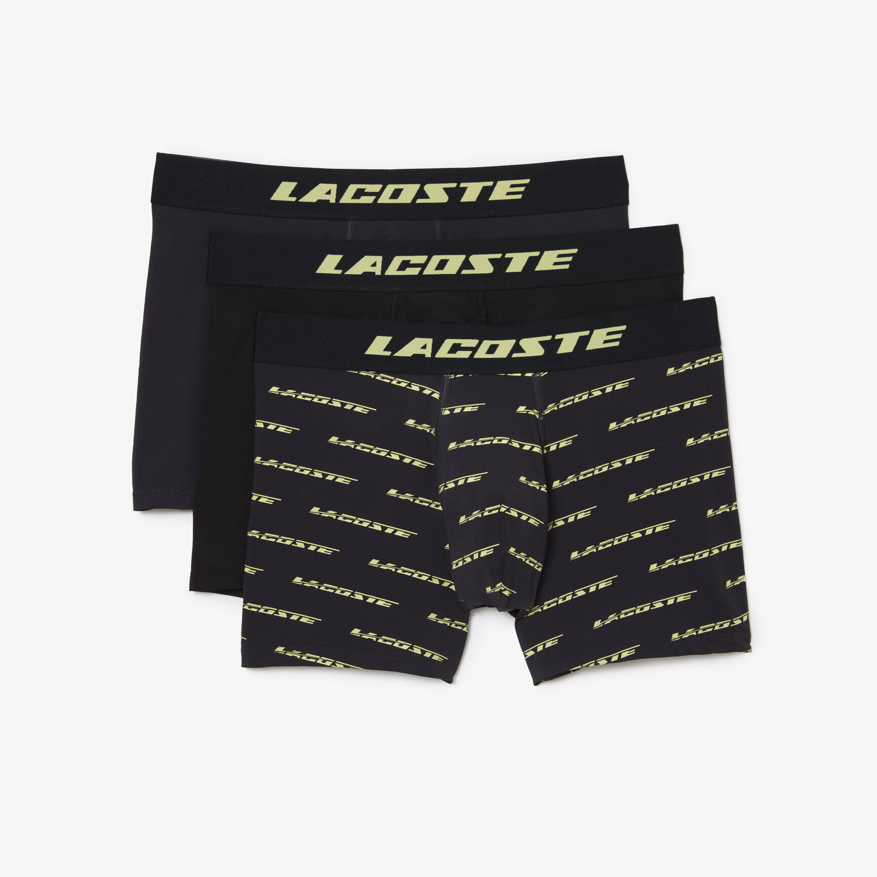 طقم بوكسر من الألياف الدقيقة للرجال، 3 قطع Men's 3-pack Lacoste Microfiber Print Trunks - 5H5916-00-RJI