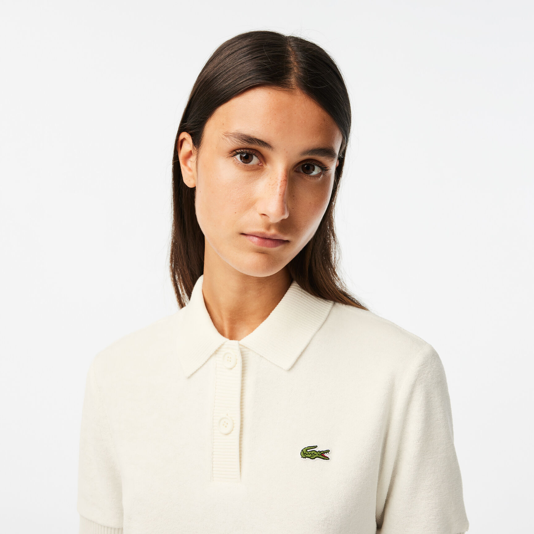 تيشيرت بولو لاكوست قطن تيري عضوي للنساء Women’s Lacoste Organic Cotton Terry Polo Shirt - DF6562-00-70V